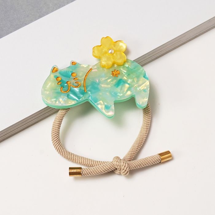 Cat Flower Elastic Hair Tie