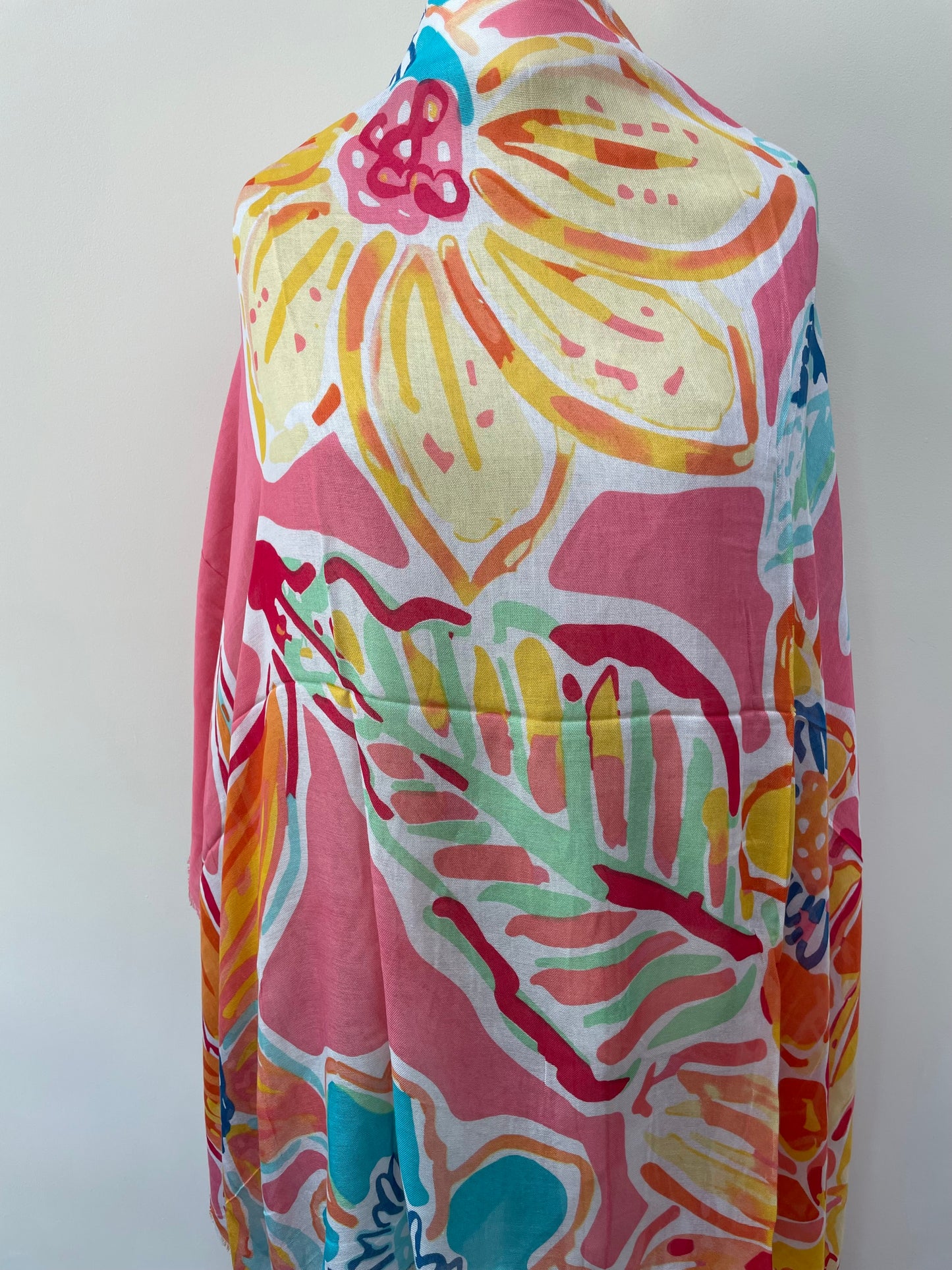 Spring Pink Large Tropical Scarf