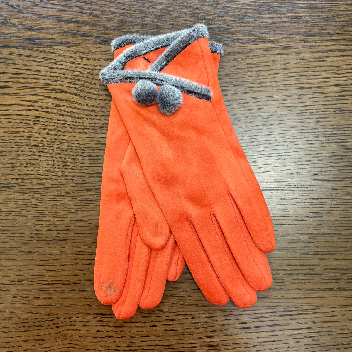 Spring and Autumn Orange and Grey Gloves