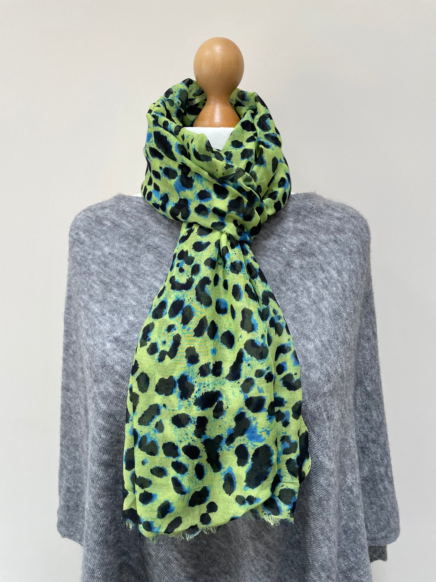 Winter Neon Leopard Scarf