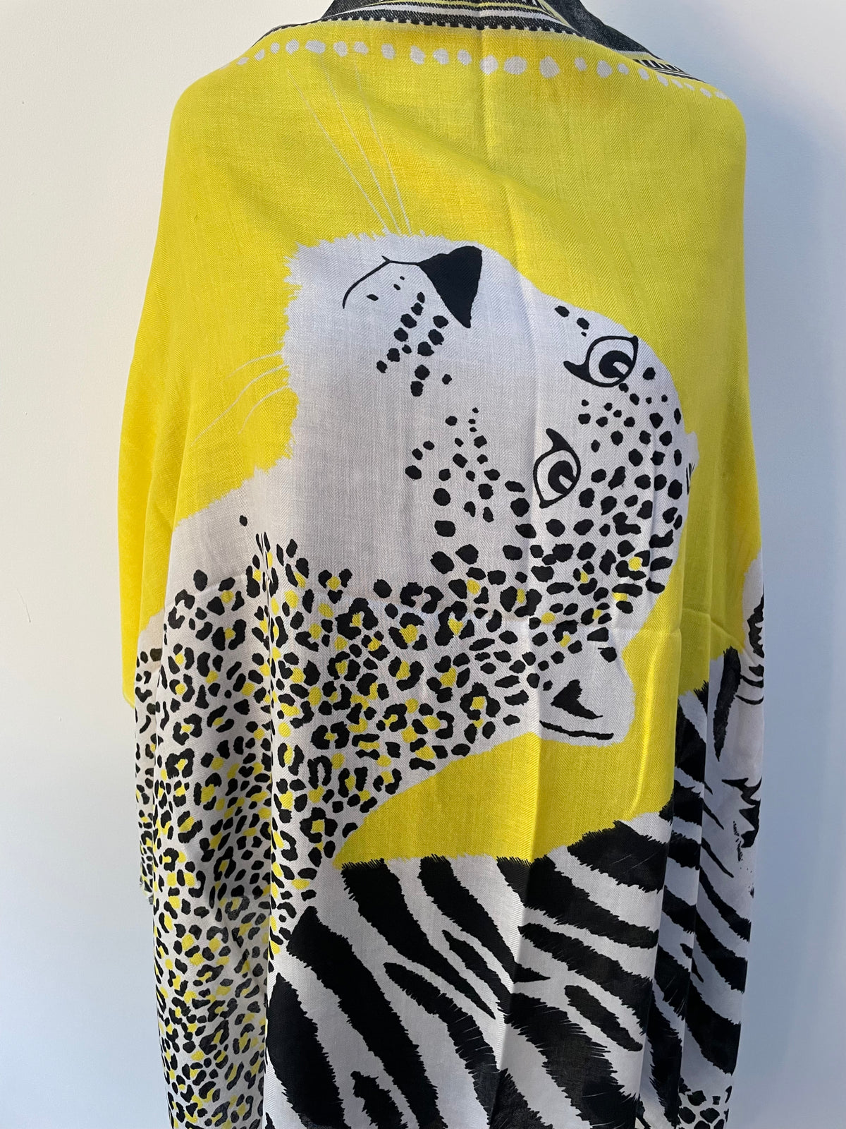 Winter Yellow Tiger and Leopards Scarf