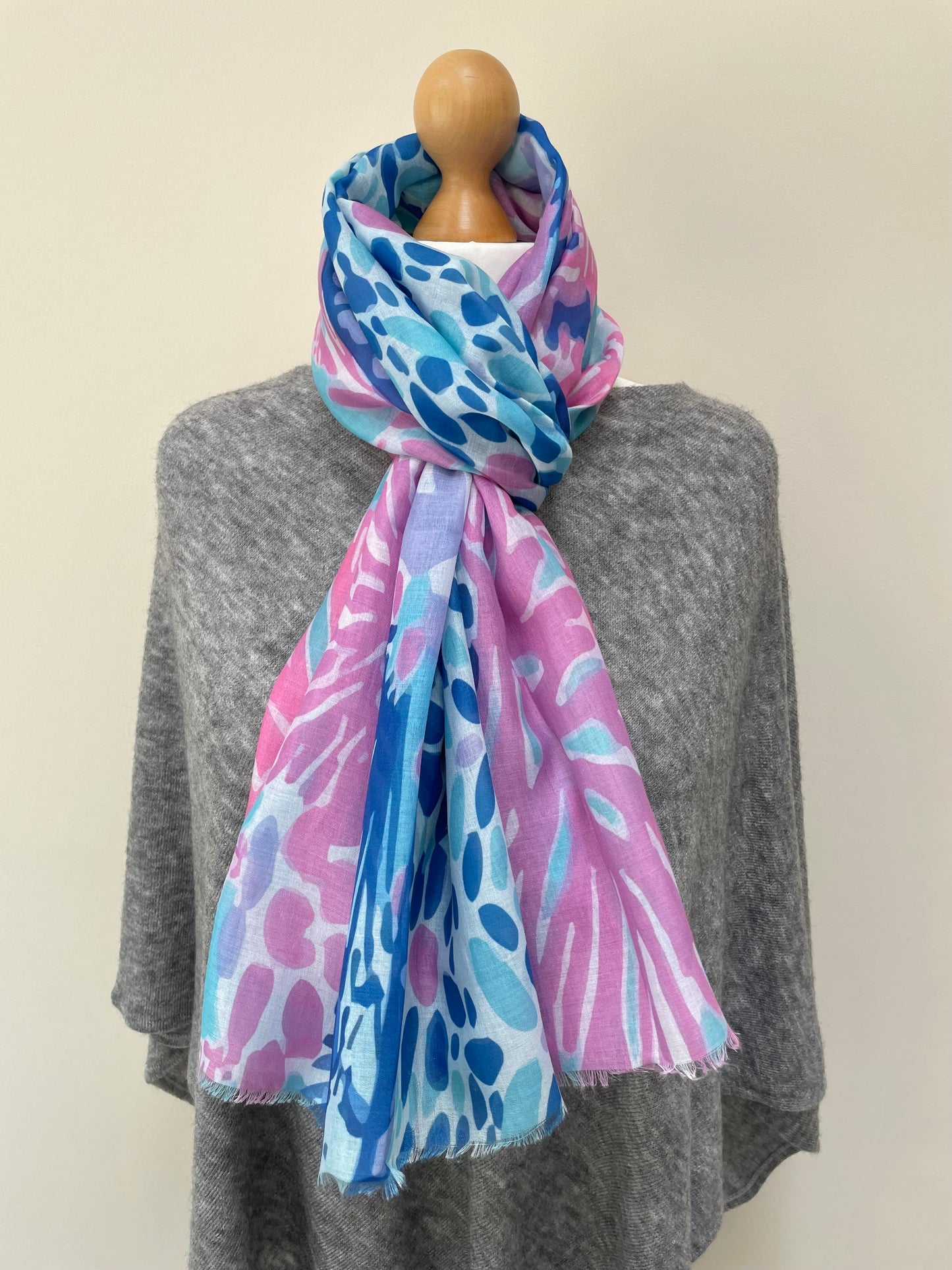 Summer Blue and Pink Scarf