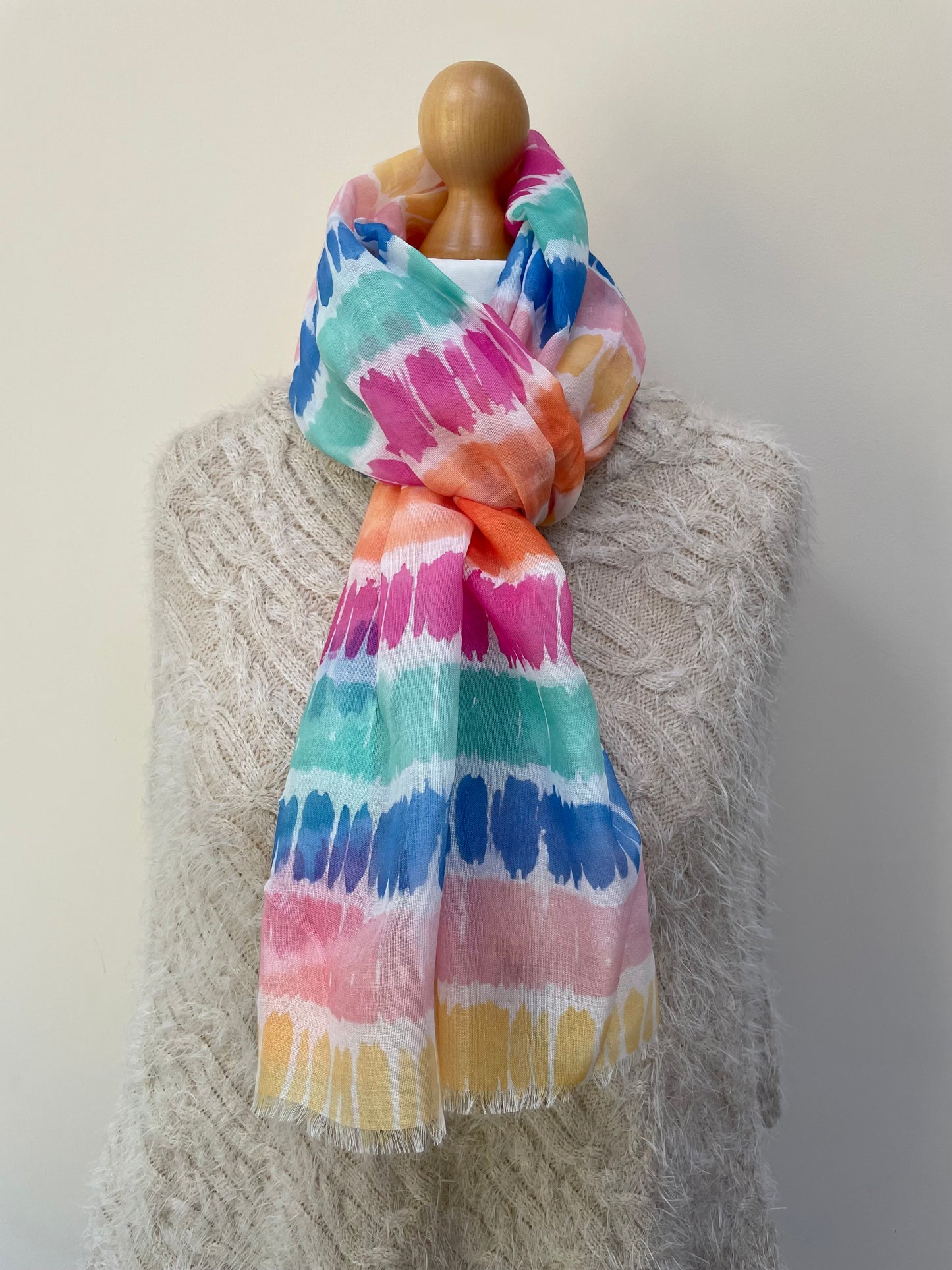 Spring Rainbow Stripes Scarf