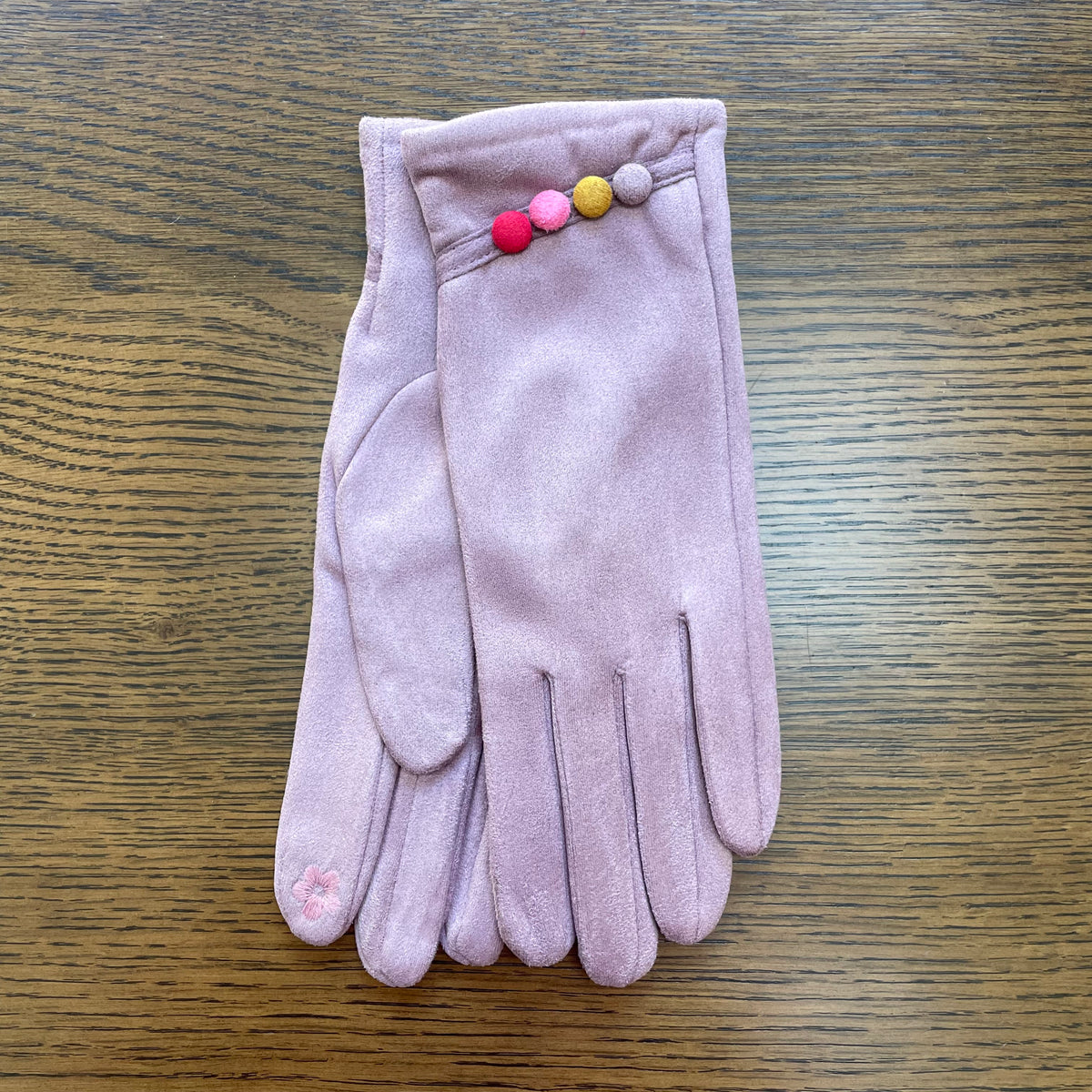 Summer Purple Colourful Button Gloves