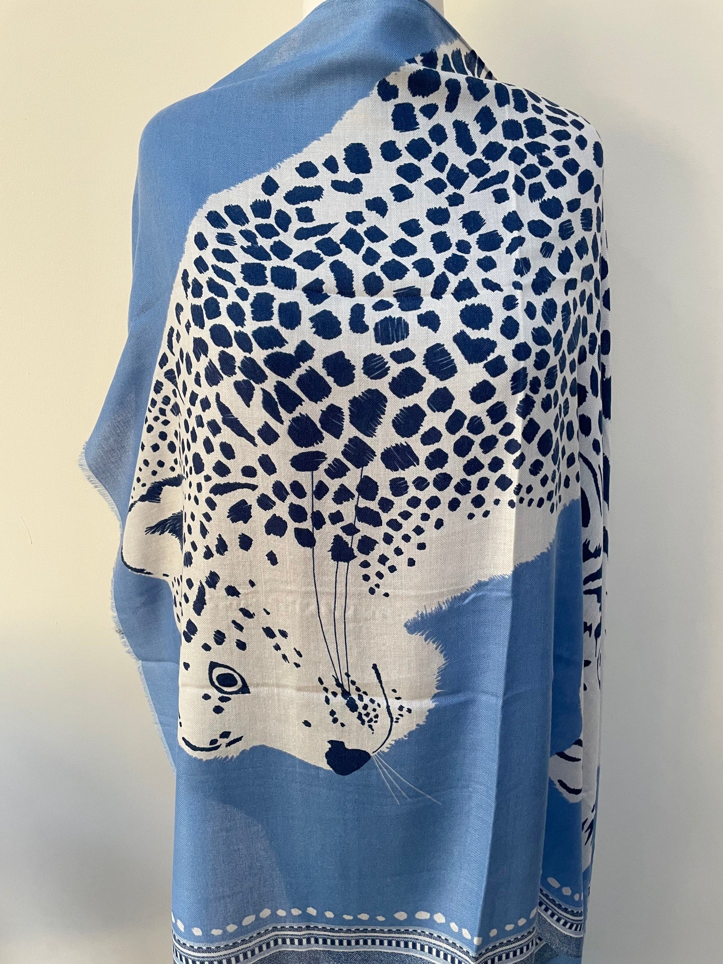 Summer Blue Tiger and Leopards Scarf
