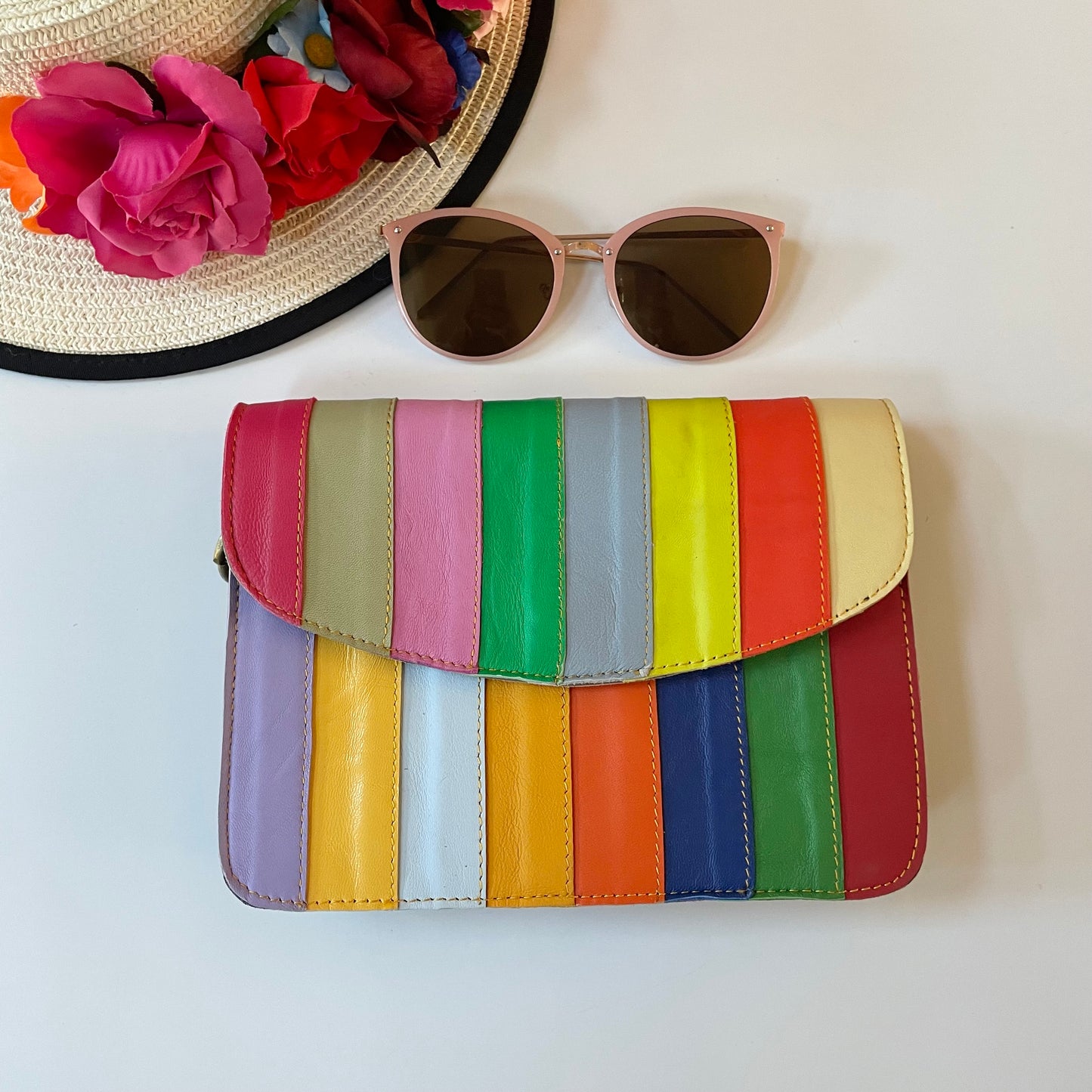 Nephele Lucy Bags Unique Handmade Recycled Sustainable Upcycled Leather Rainbow