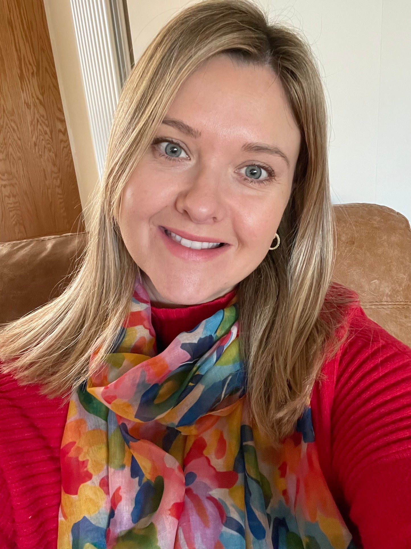 Spring Rainbow Floral Scarf