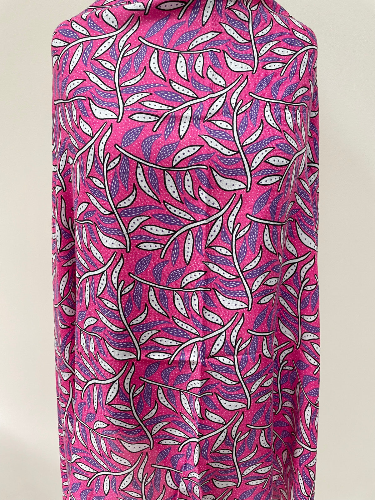 Winter Pink Funky Leaves Scarf