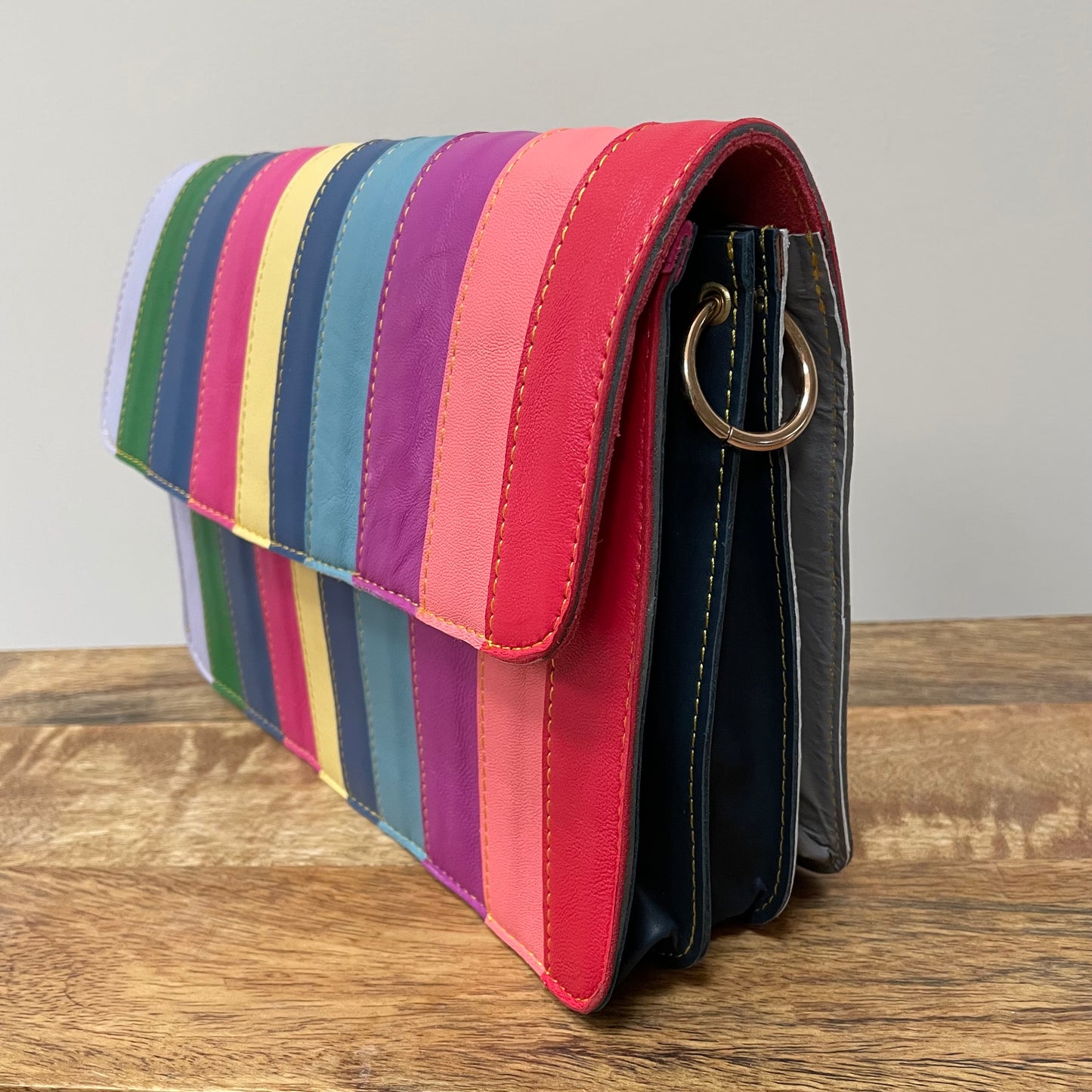 Nephele Luna Bags Unique Handmade Recycled Sustainable Upcycled Leather Rainbow