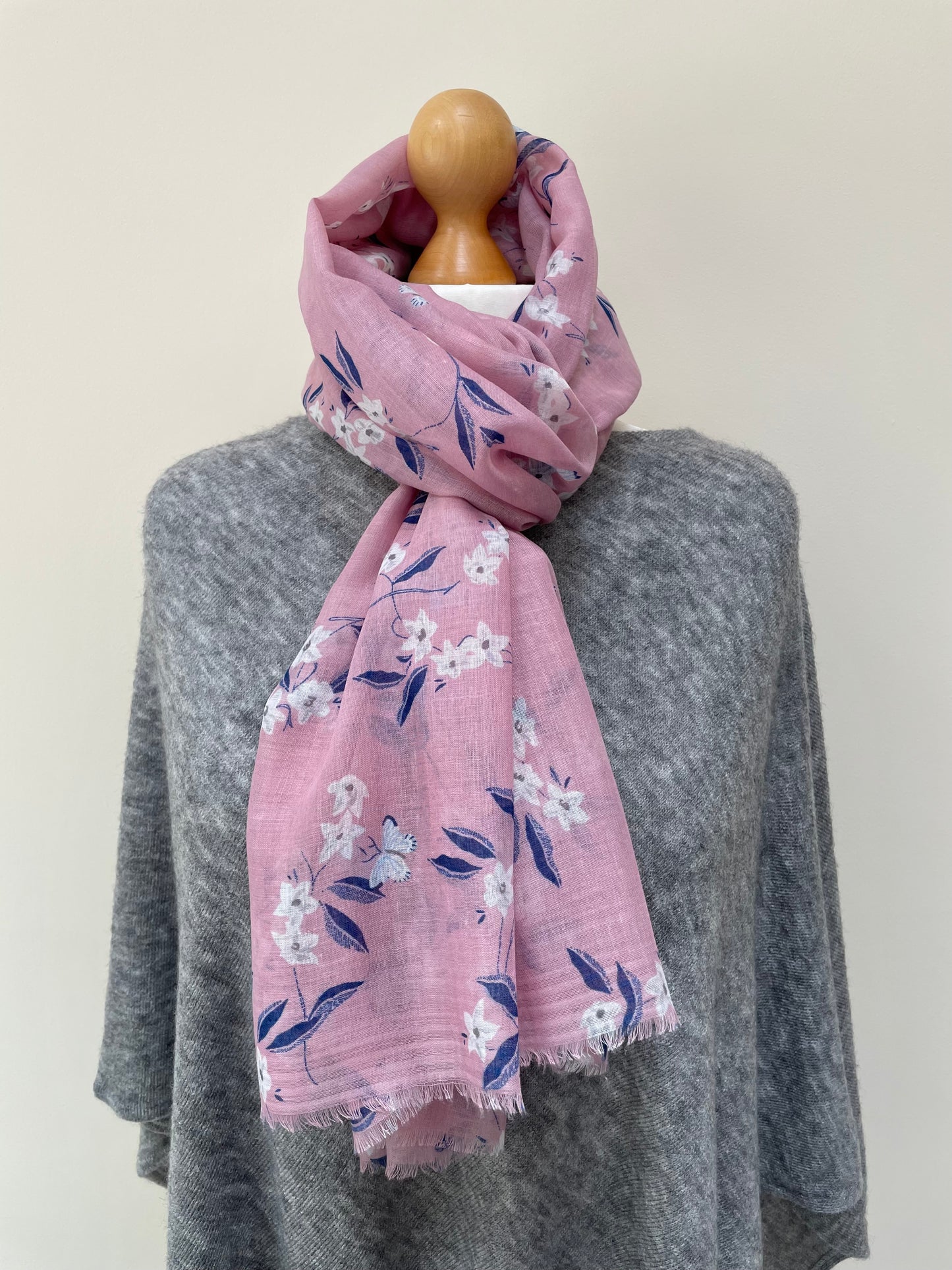 Summer Pink Floral Scarf