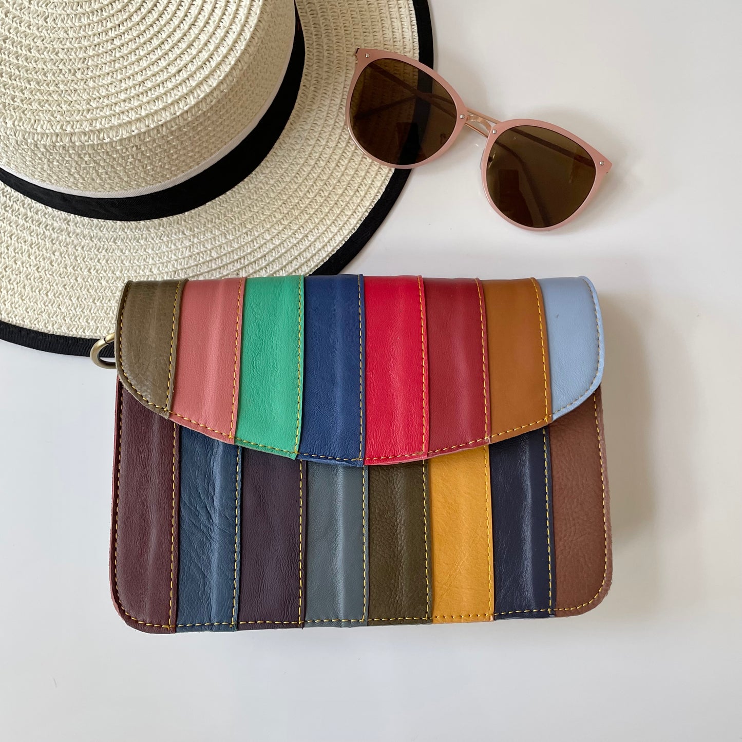 Nephele Lucy Bags Unique Handmade Recycled Sustainable Upcycled Leather Rainbow