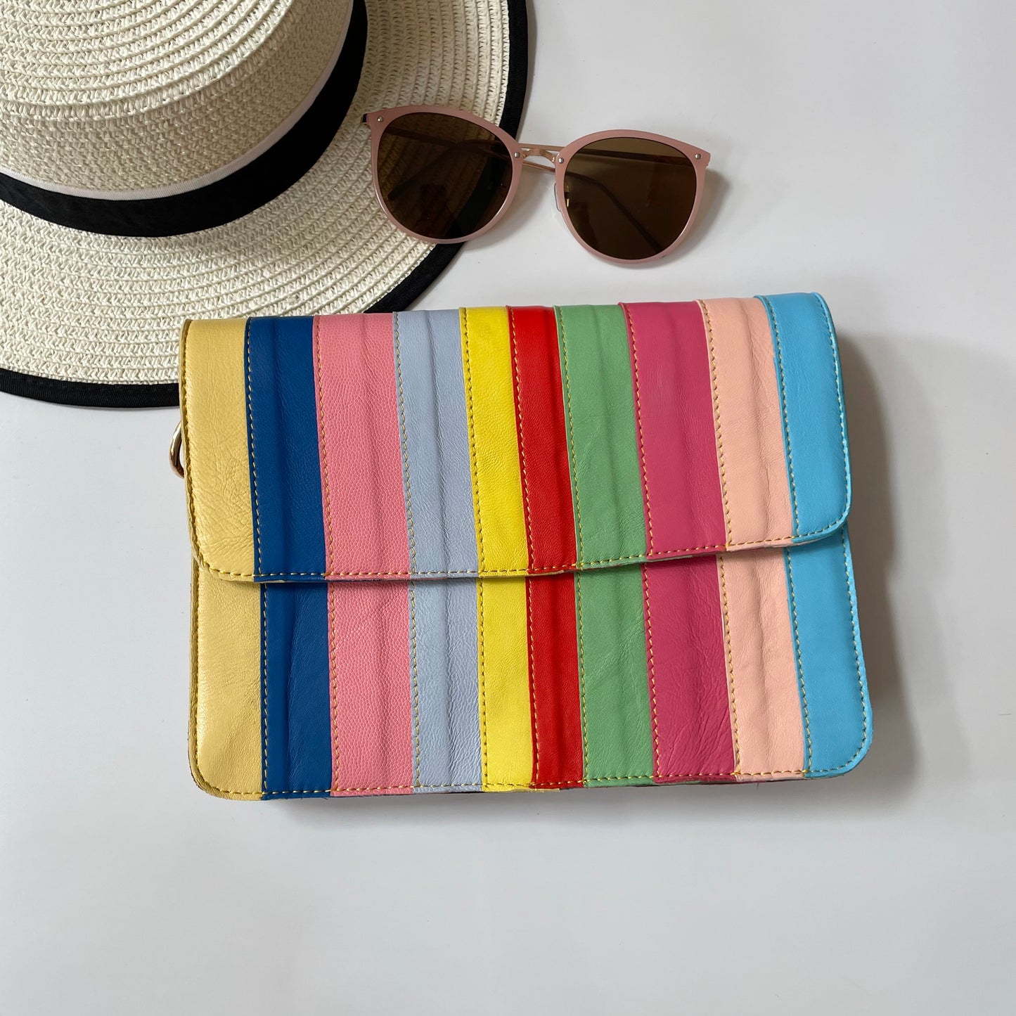Nephele Luna Bags Unique Handmade Recycled Sustainable Upcycled Leather Rainbow
