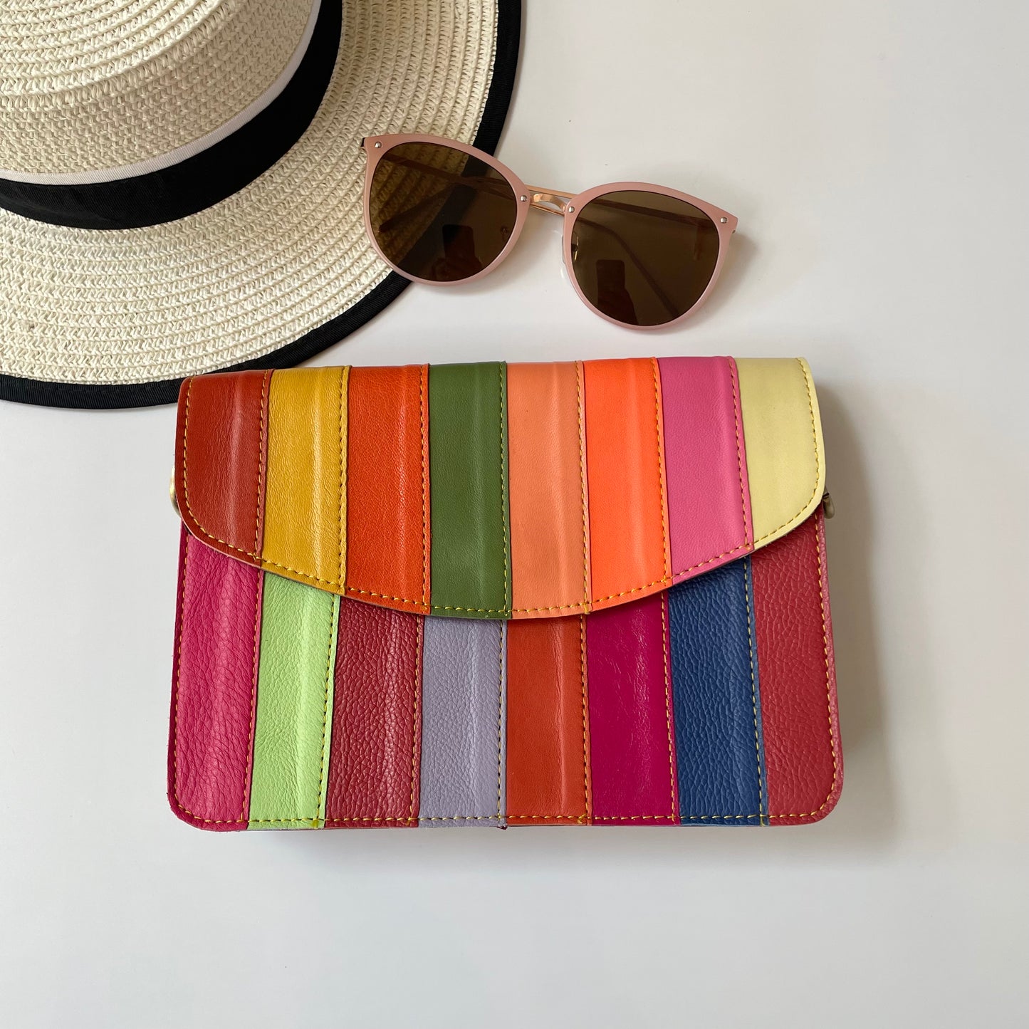 Nephele Lucy Bags Unique Handmade Recycled Sustainable Upcycled Leather Rainbow