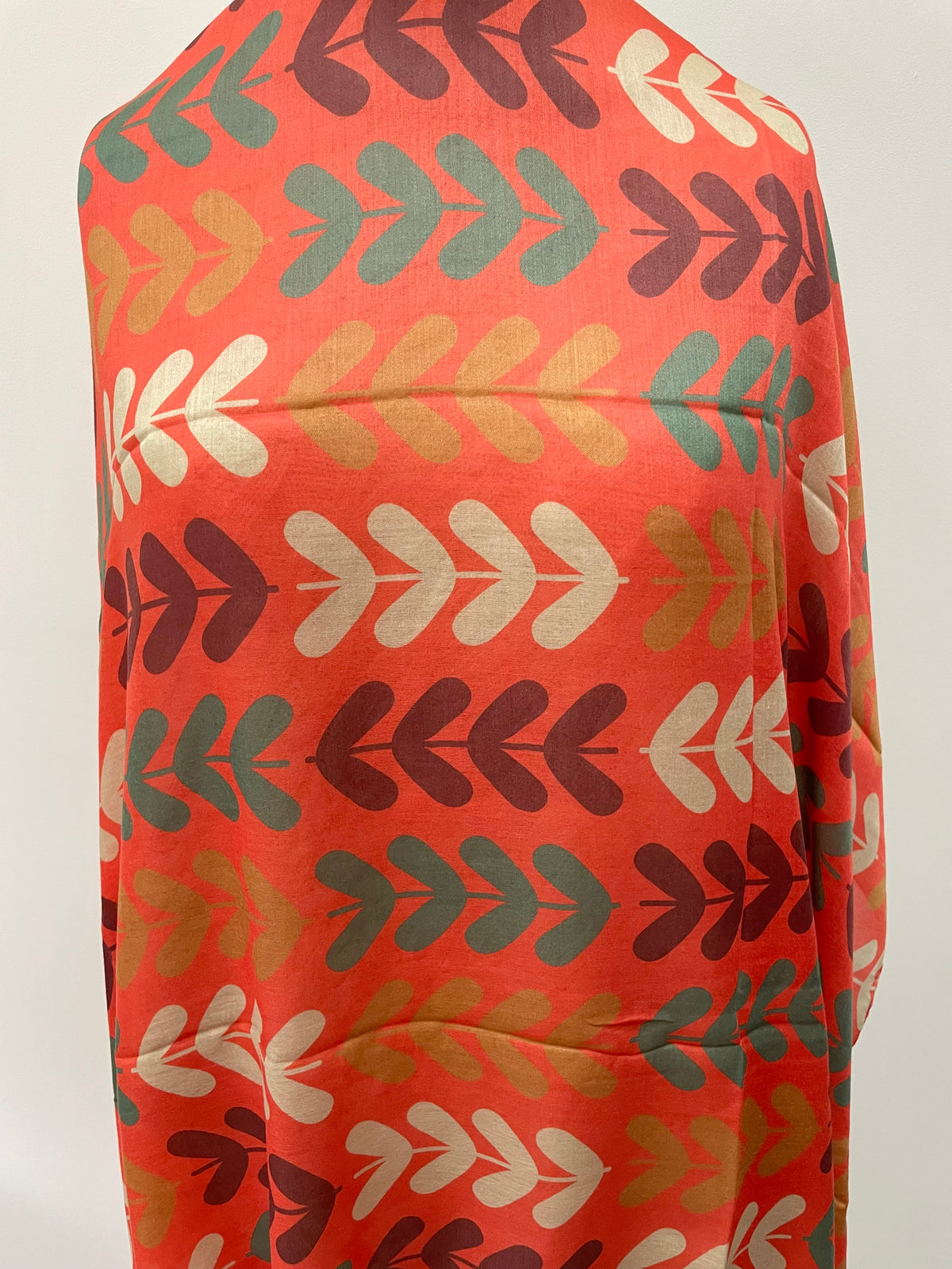 Autumn Burnt Orange Leaf Stem Scarf