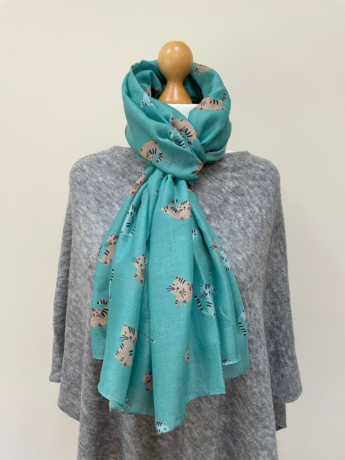 Green Cute Cats Scarf