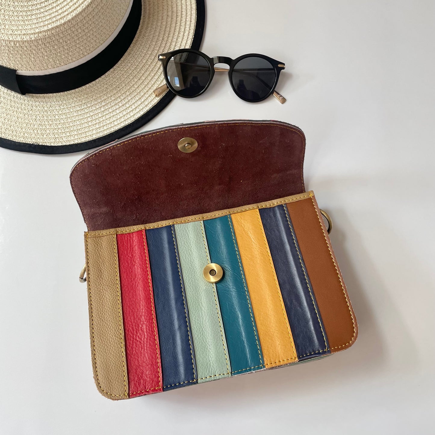 OUTLET Nephele Lucy Bag Unique Handmade Recycled Sustainable Leather Rainbow
