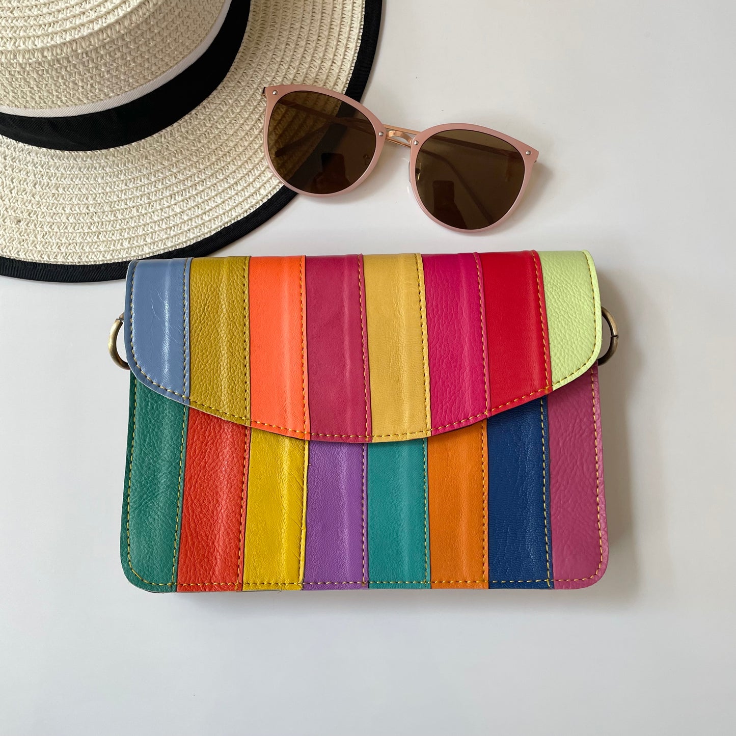 Nephele Lucy Bags Unique Handmade Recycled Sustainable Upcycled Leather Rainbow