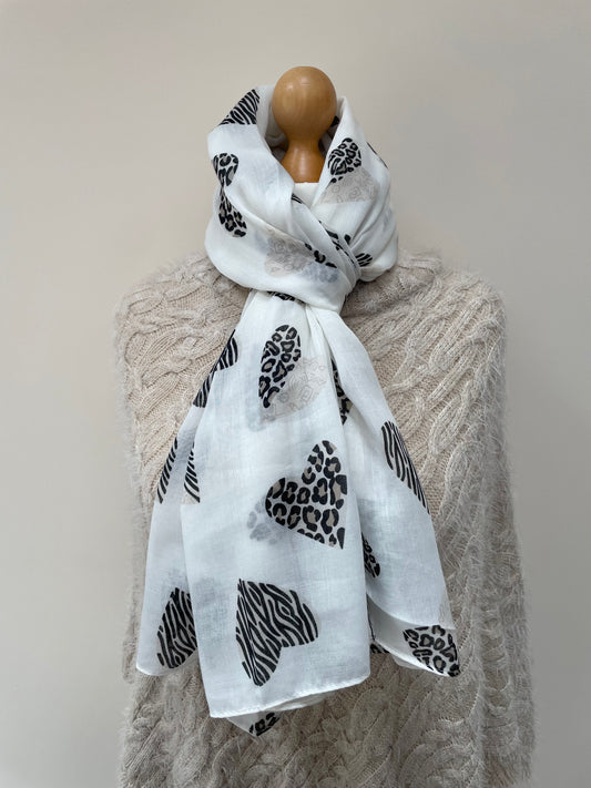 Animal Print Love Heart Scarf