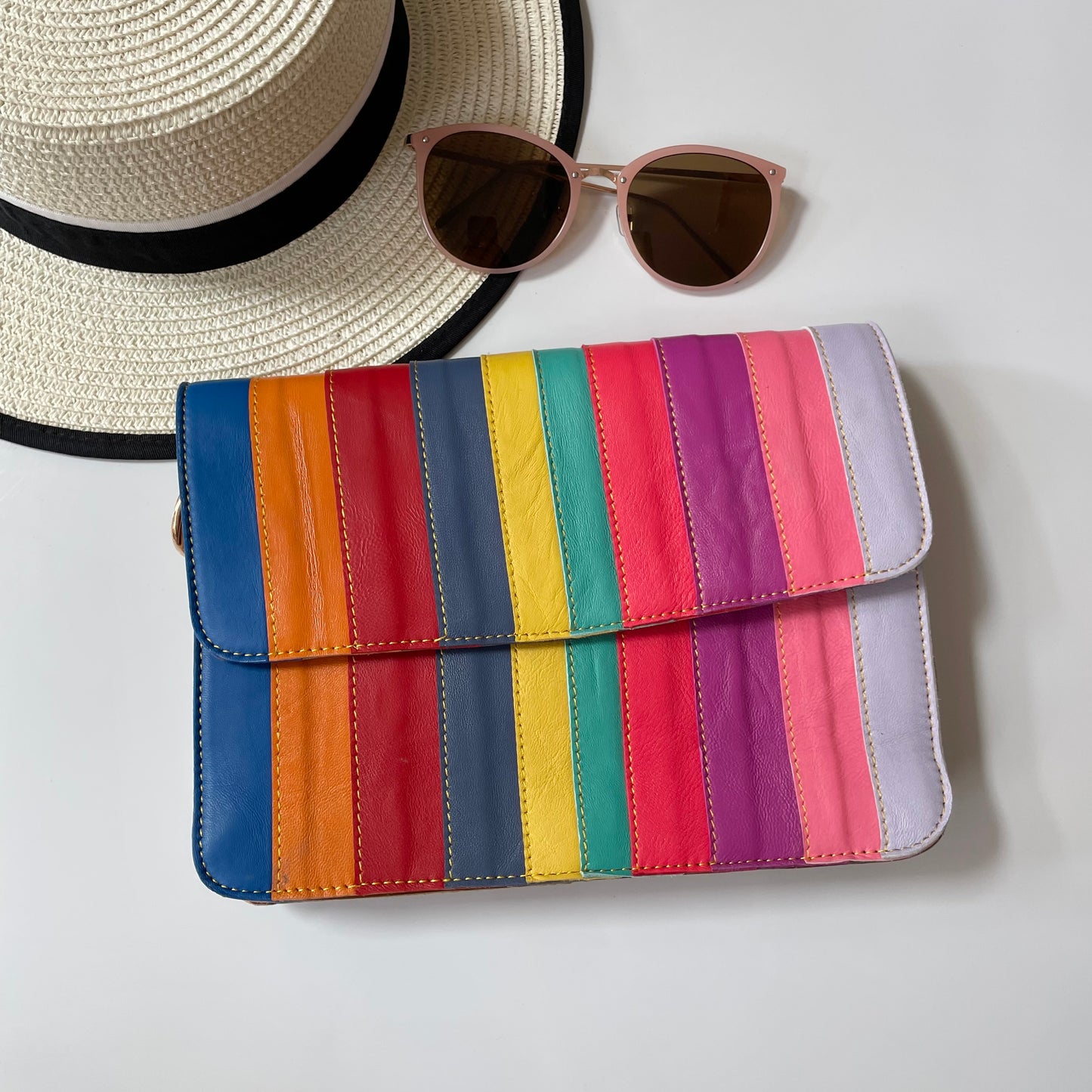 Nephele Luna Bags Unique Handmade Recycled Sustainable Upcycled Leather Rainbow