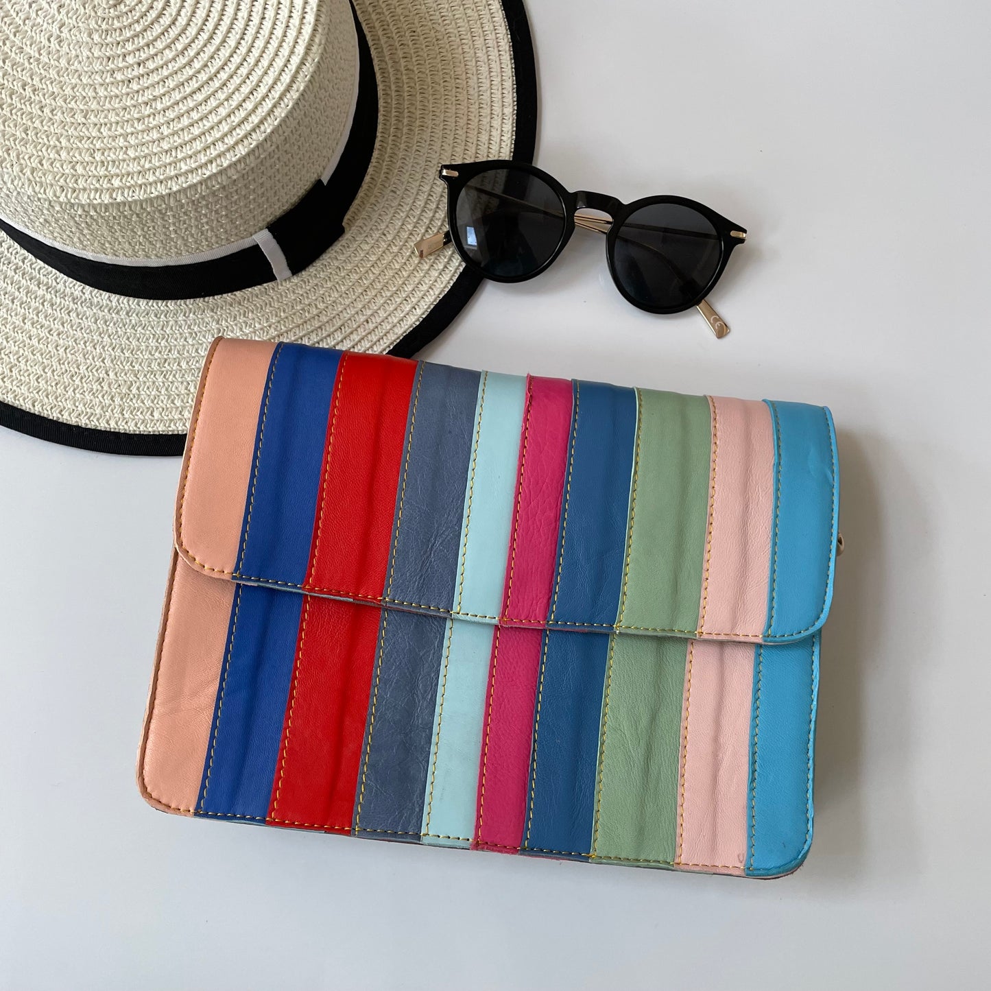 Nephele Luna Bags Unique Handmade Recycled Sustainable Upcycled Leather Rainbow