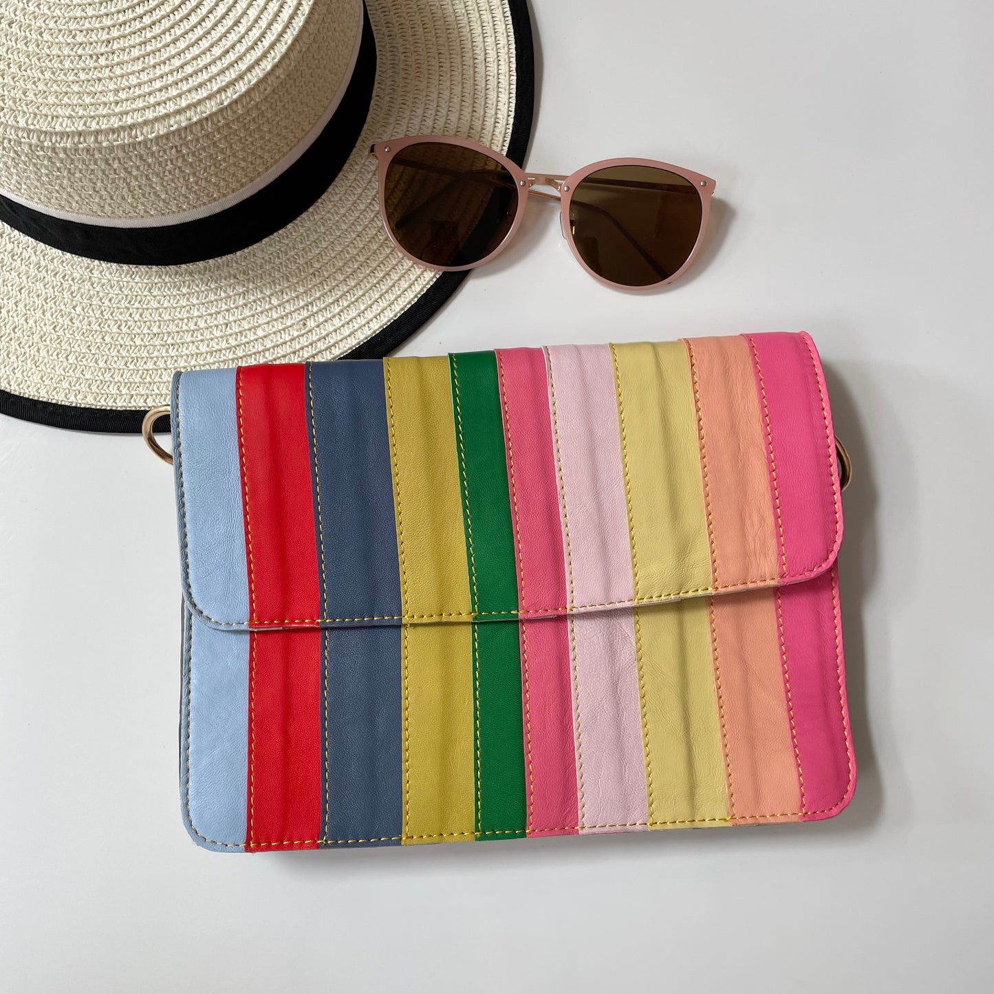Nephele Luna Bags Unique Handmade Recycled Sustainable Upcycled Leather Rainbow