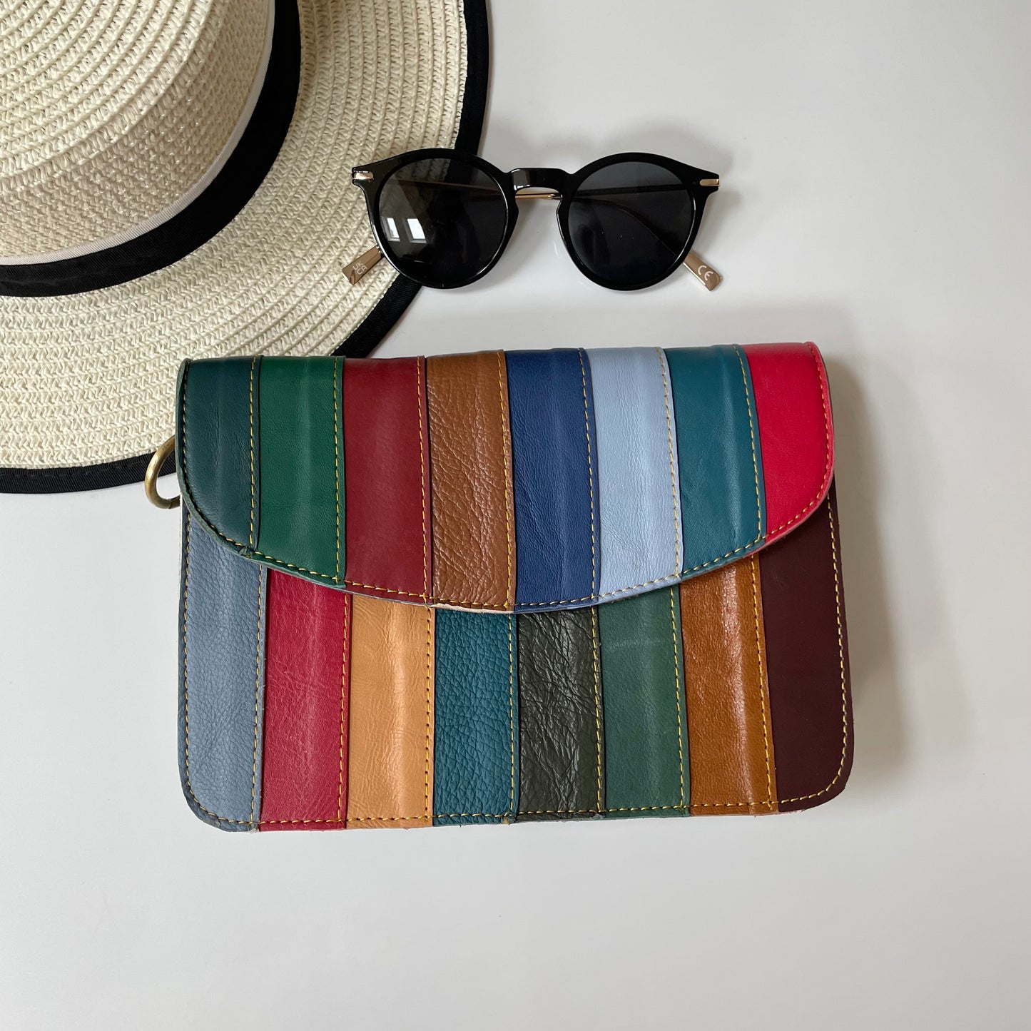 Nephele Lucy Bags Unique Handmade Recycled Sustainable Upcycled Leather Rainbow
