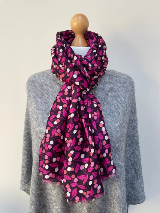 Winter Pink Little Berries Scarf