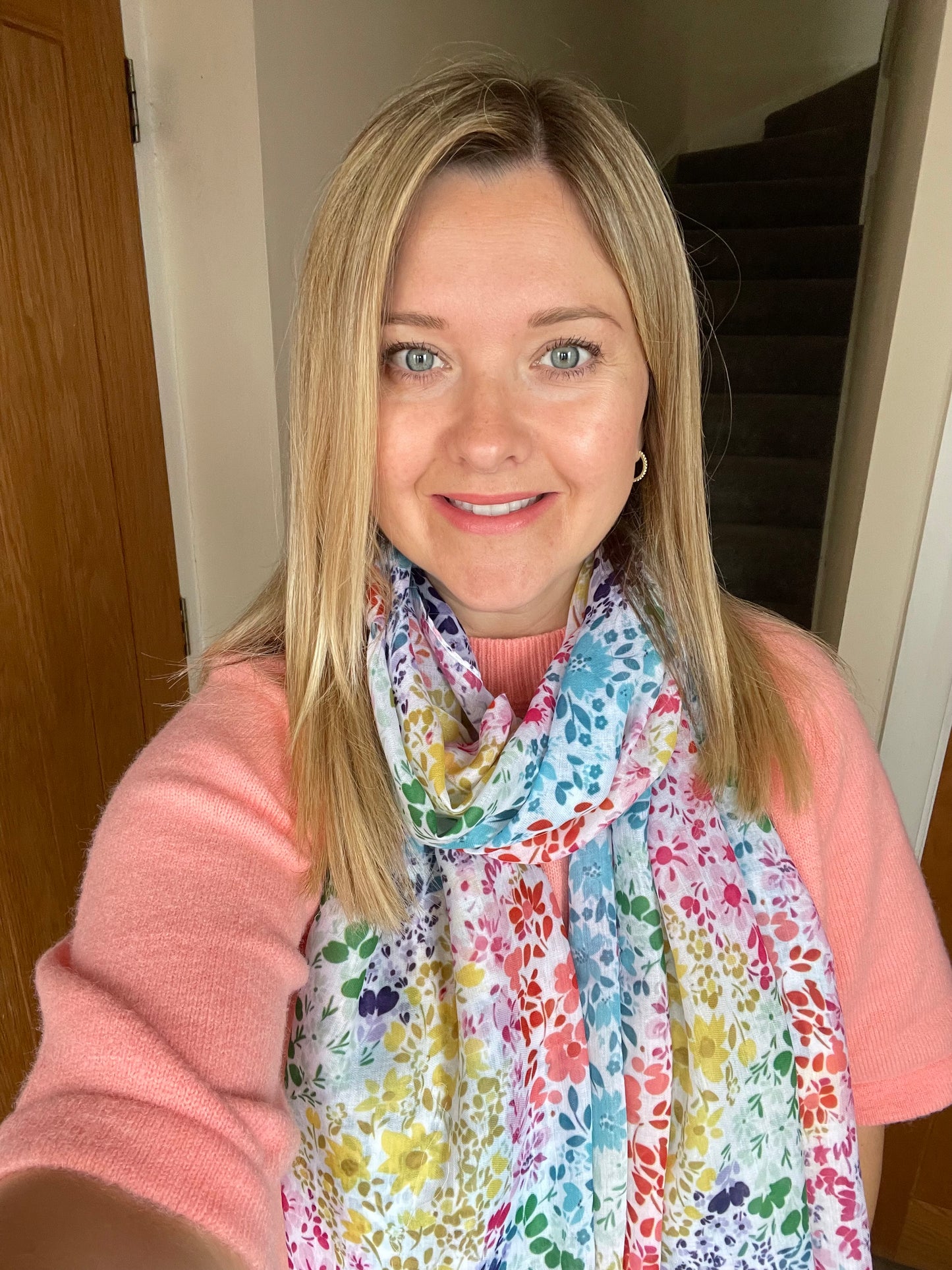 Rainbow Ditsy Floral Scarf