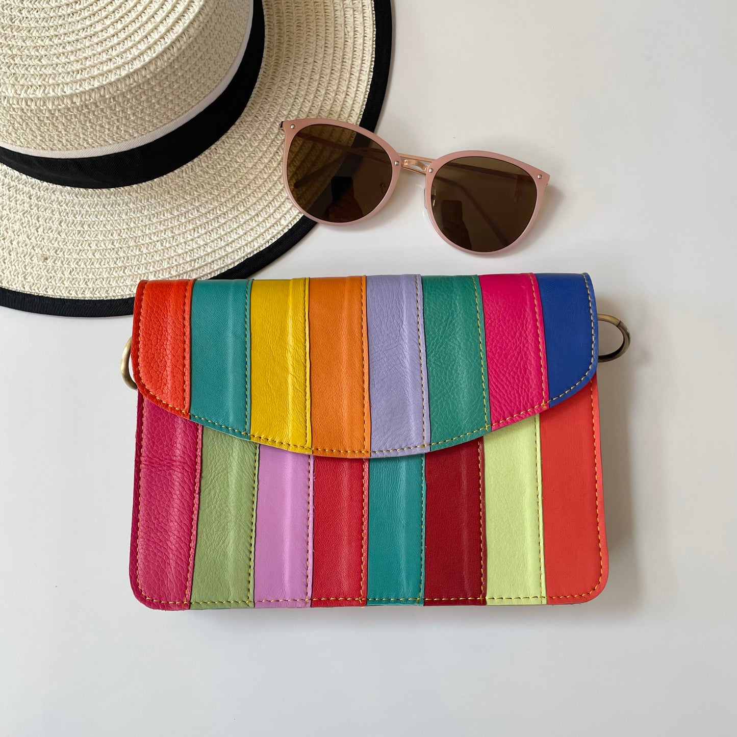 Nephele Lucy Bags Unique Handmade Recycled Sustainable Upcycled Leather Rainbow