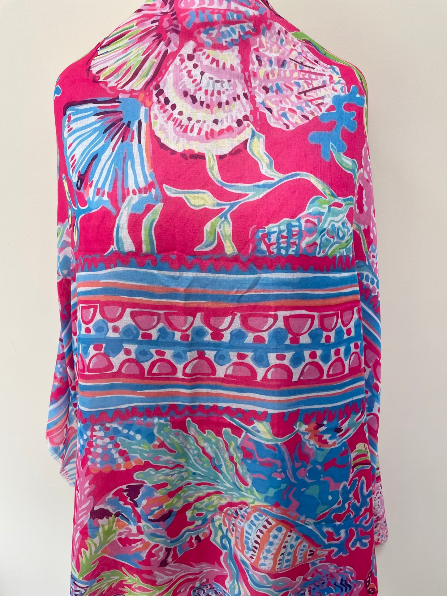 SALE Pink Shell and Starfish Scarf