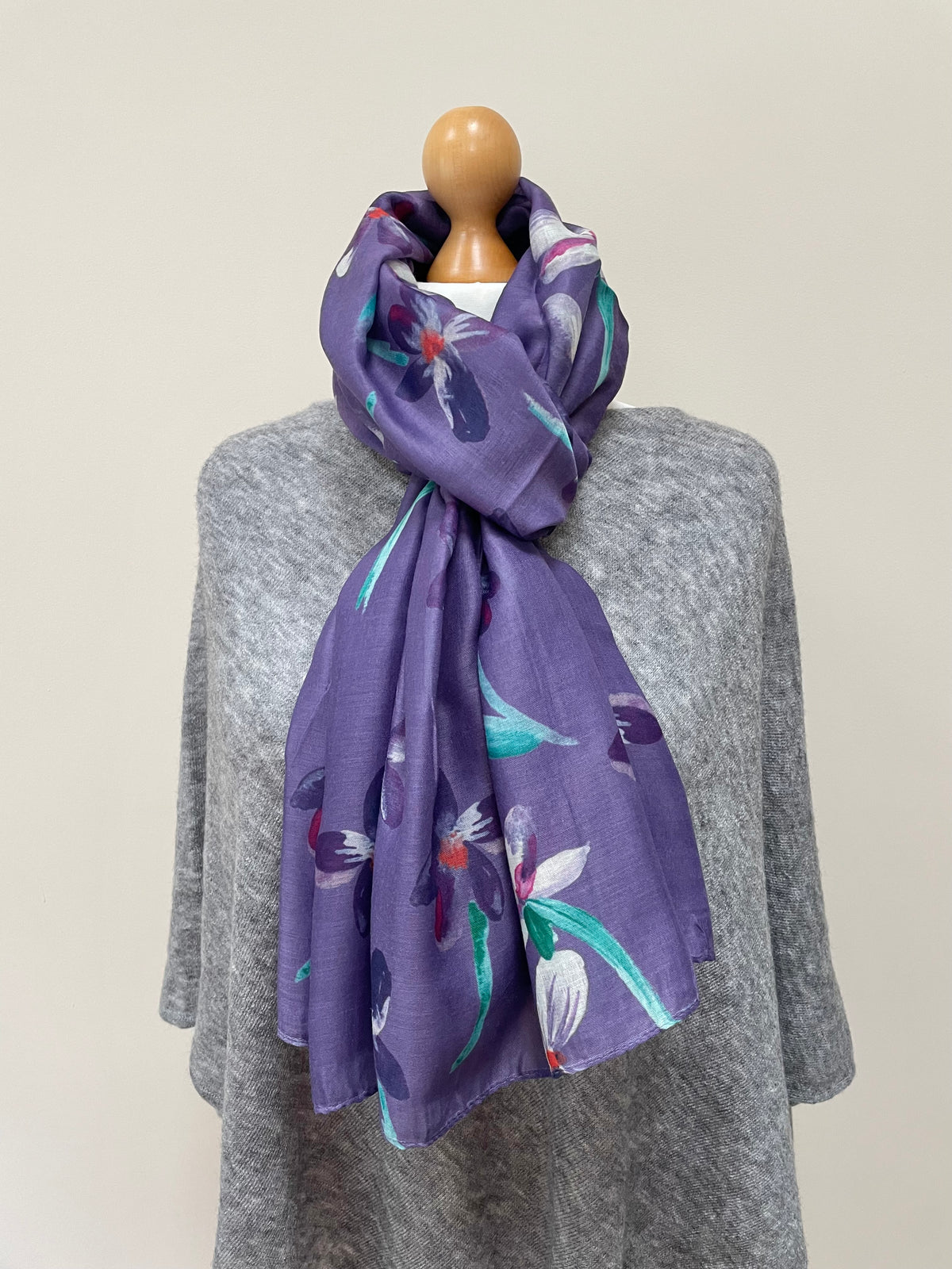 Summer Purple Violets Scarf
