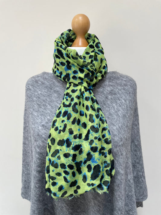 Winter Neon Leopard Scarf