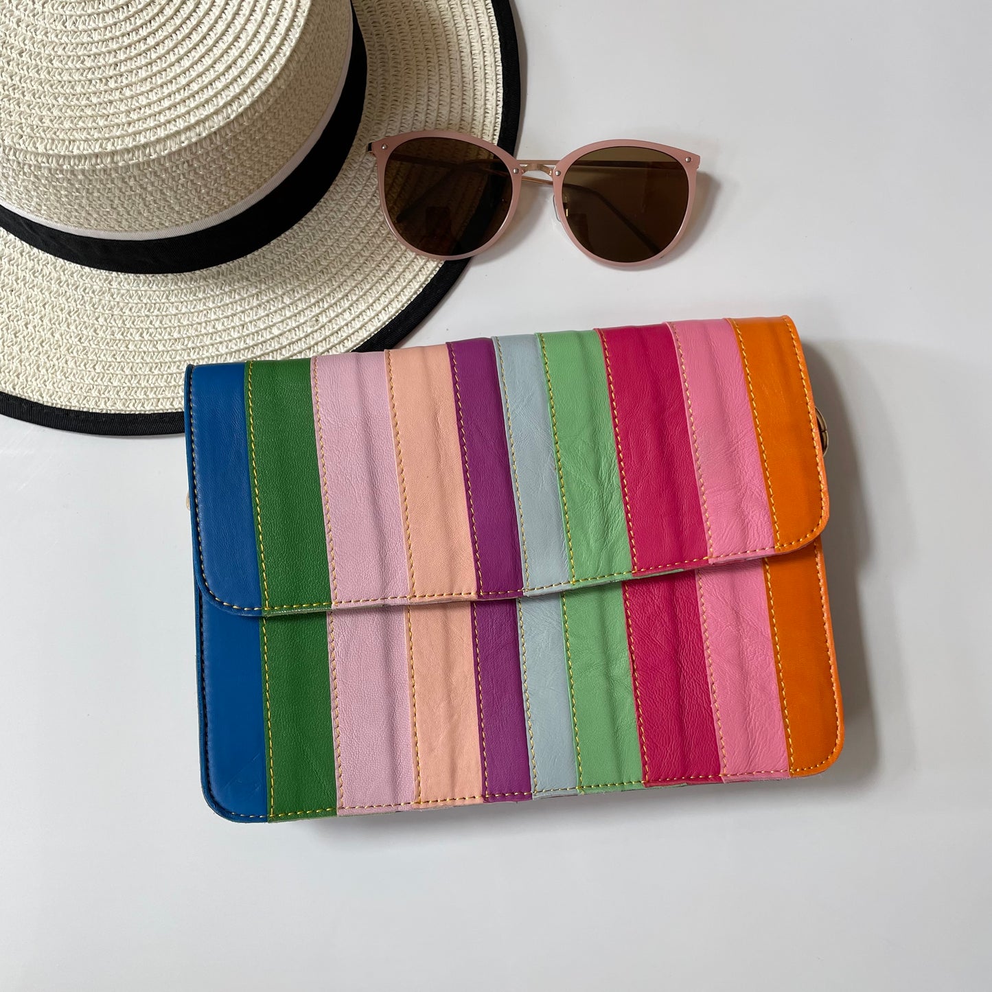 Nephele Luna Bags Unique Handmade Recycled Sustainable Upcycled Leather Rainbow