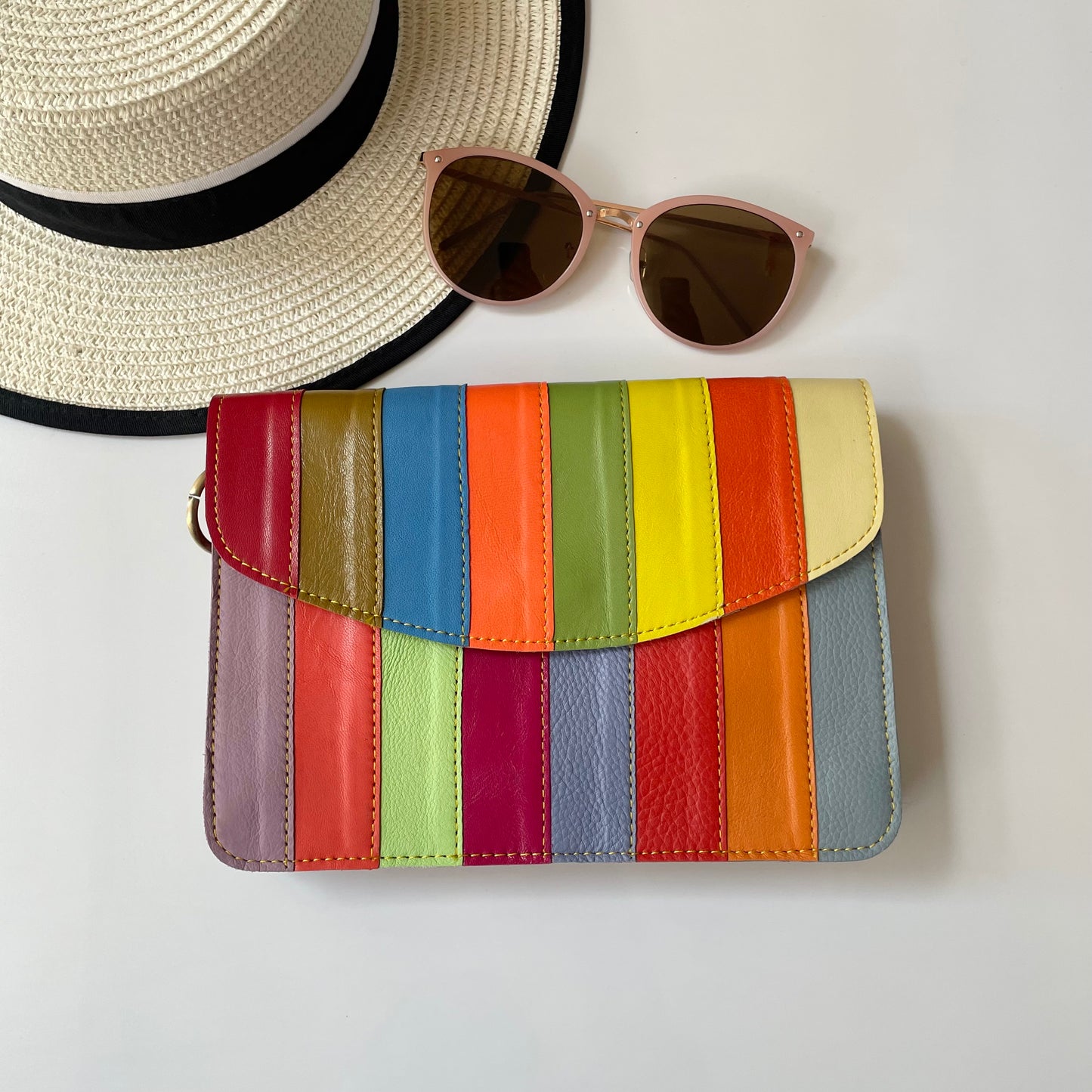 Nephele Lucy Bags Unique Handmade Recycled Sustainable Upcycled Leather Rainbow