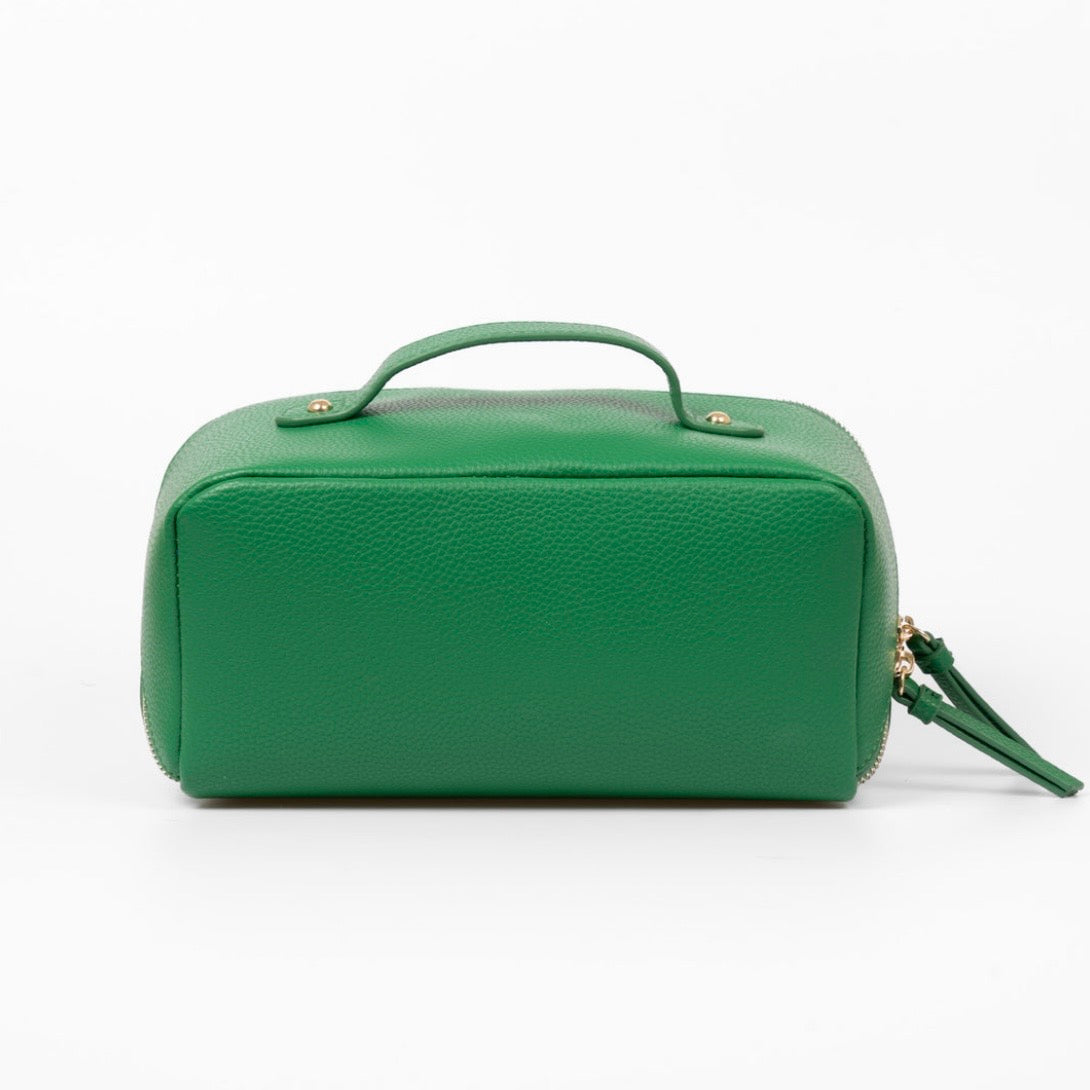 Green Vanity Case Pebbled Faux Leather