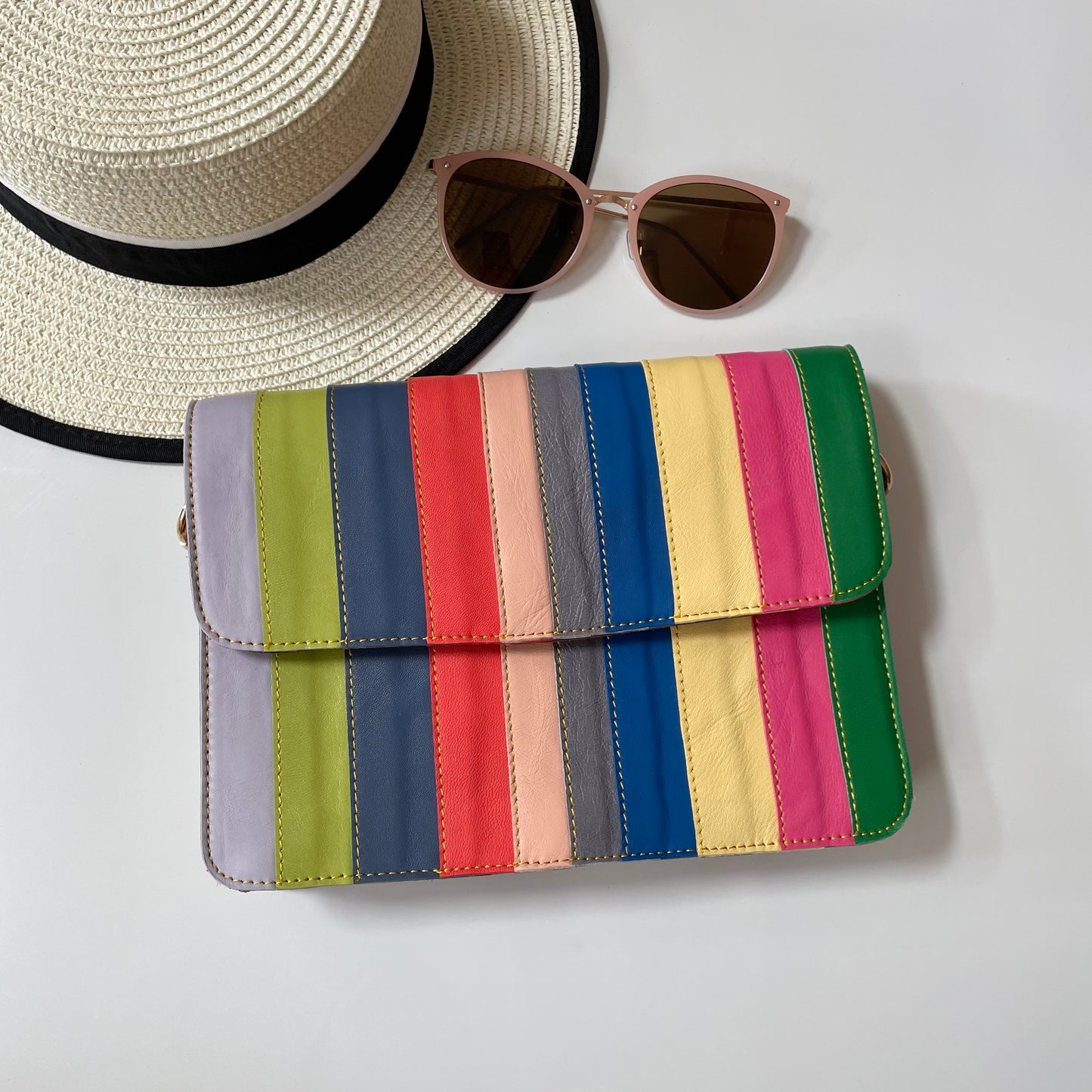 Nephele Luna Bags Unique Handmade Recycled Sustainable Upcycled Leather Rainbow