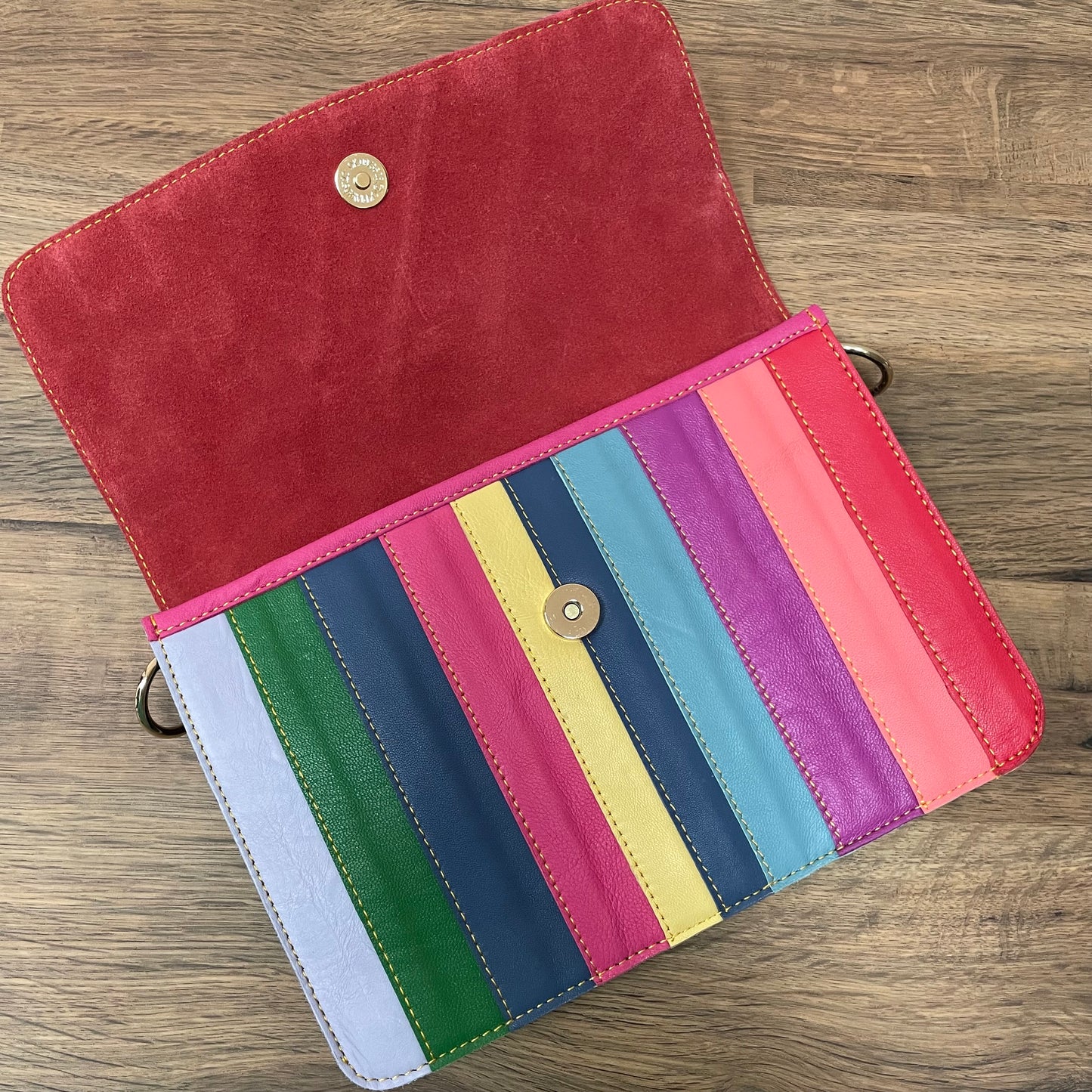 Nephele Luna Bags Unique Handmade Recycled Sustainable Upcycled Leather Rainbow