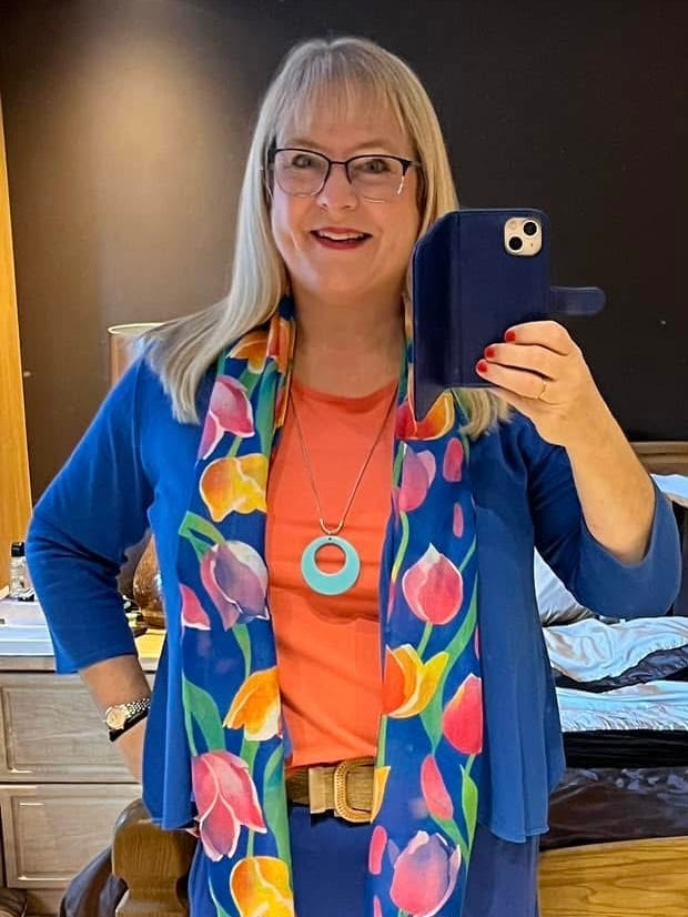 Spring Rainbow Tulip Scarf