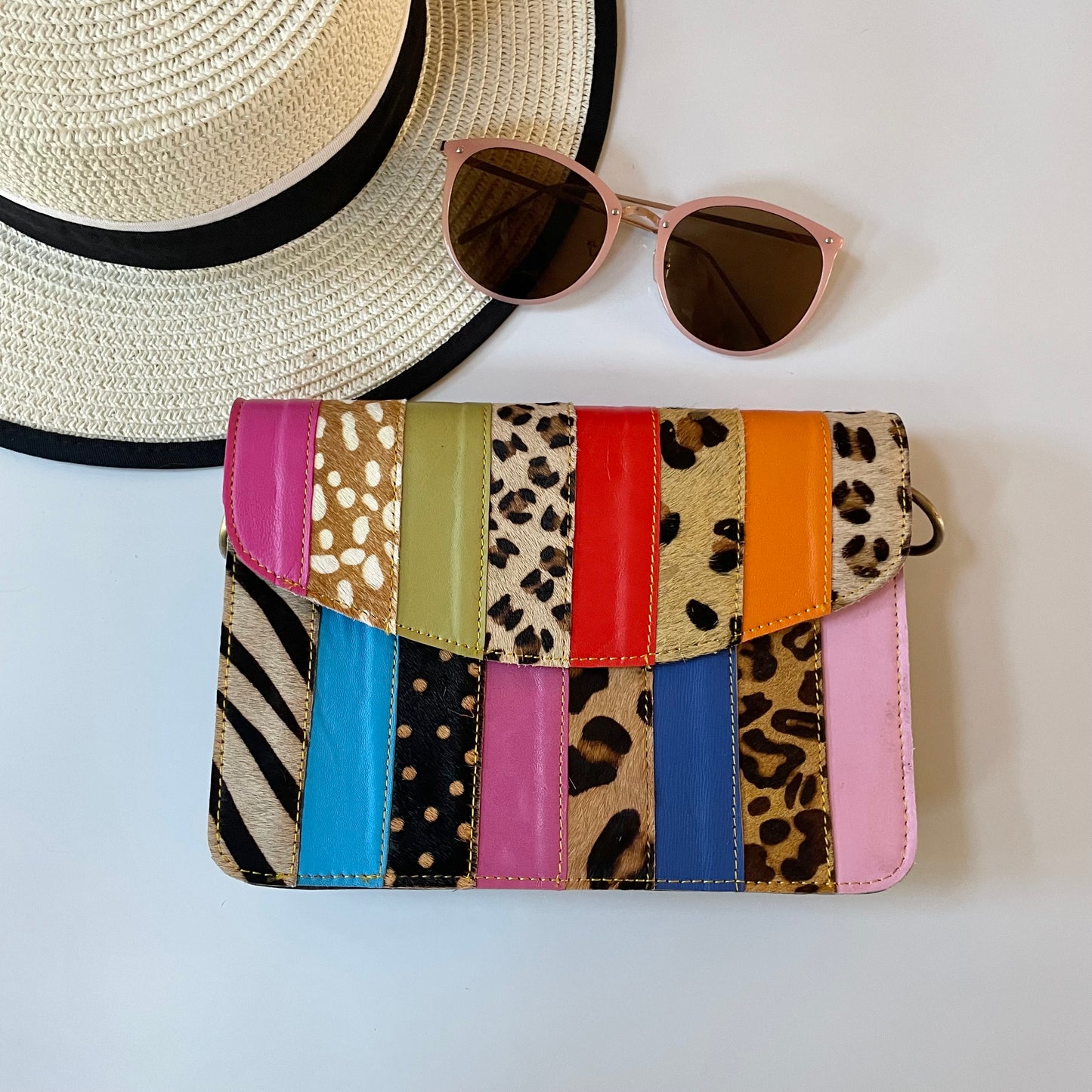 Nephele Lulu Bags Unique Handmade Recycled Sustainable Upcycled Leather Rainbow