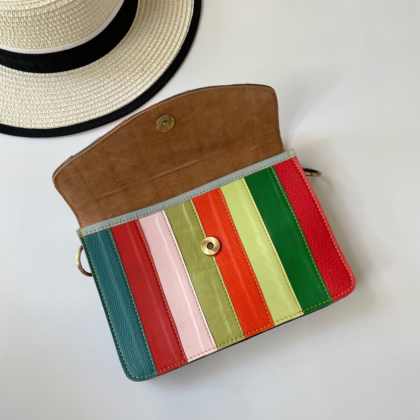 OUTLET Nephele Lucy Bag Unique Handmade Recycled Sustainable Leather Rainbow