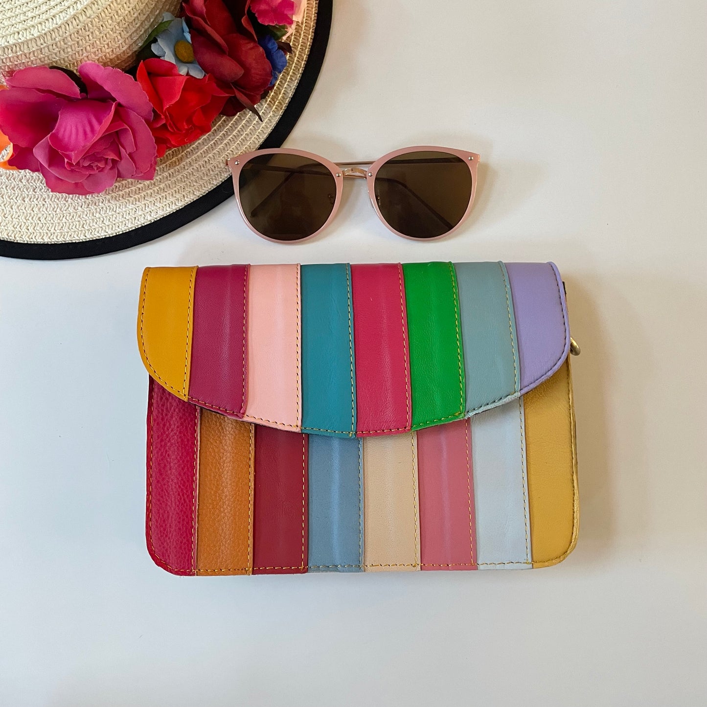 Nephele Lucy Bags Unique Handmade Recycled Sustainable Upcycled Leather Rainbow