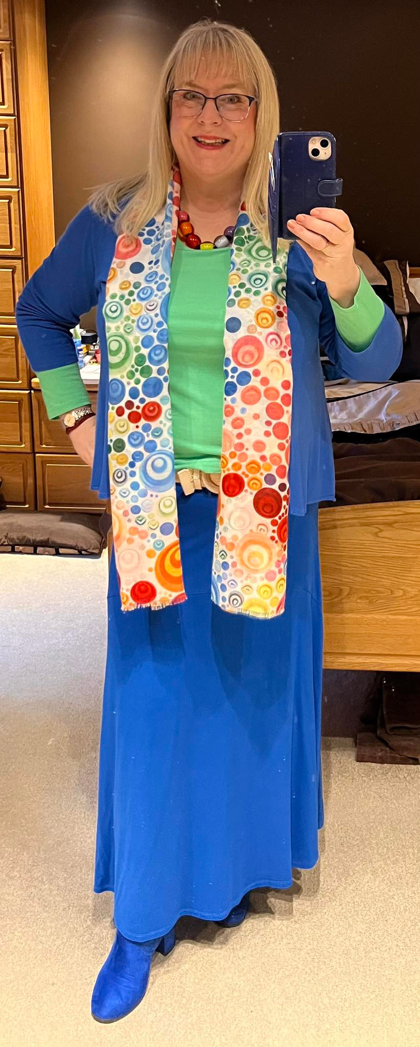 Spring Rainbow Bouncing Circles Scarf