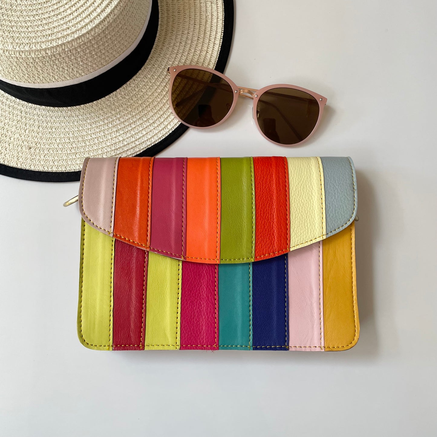 Nephele Lucy Bags Unique Handmade Recycled Sustainable Upcycled Leather Rainbow