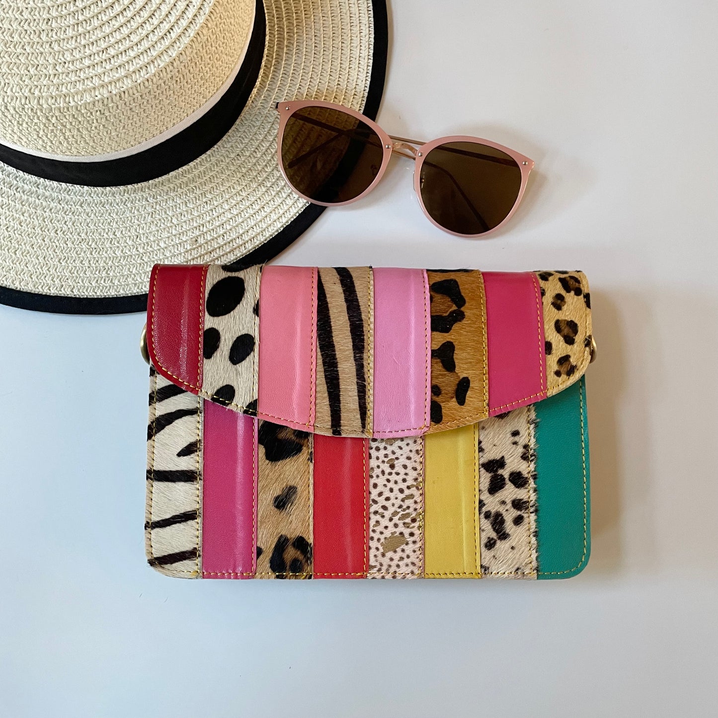 Nephele Lulu Bags Unique Handmade Recycled Sustainable Upcycled Leather Rainbow