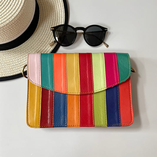 OUTLET Nephele Lucy Bag Unique Handmade Recycled Sustainable Leather Rainbow