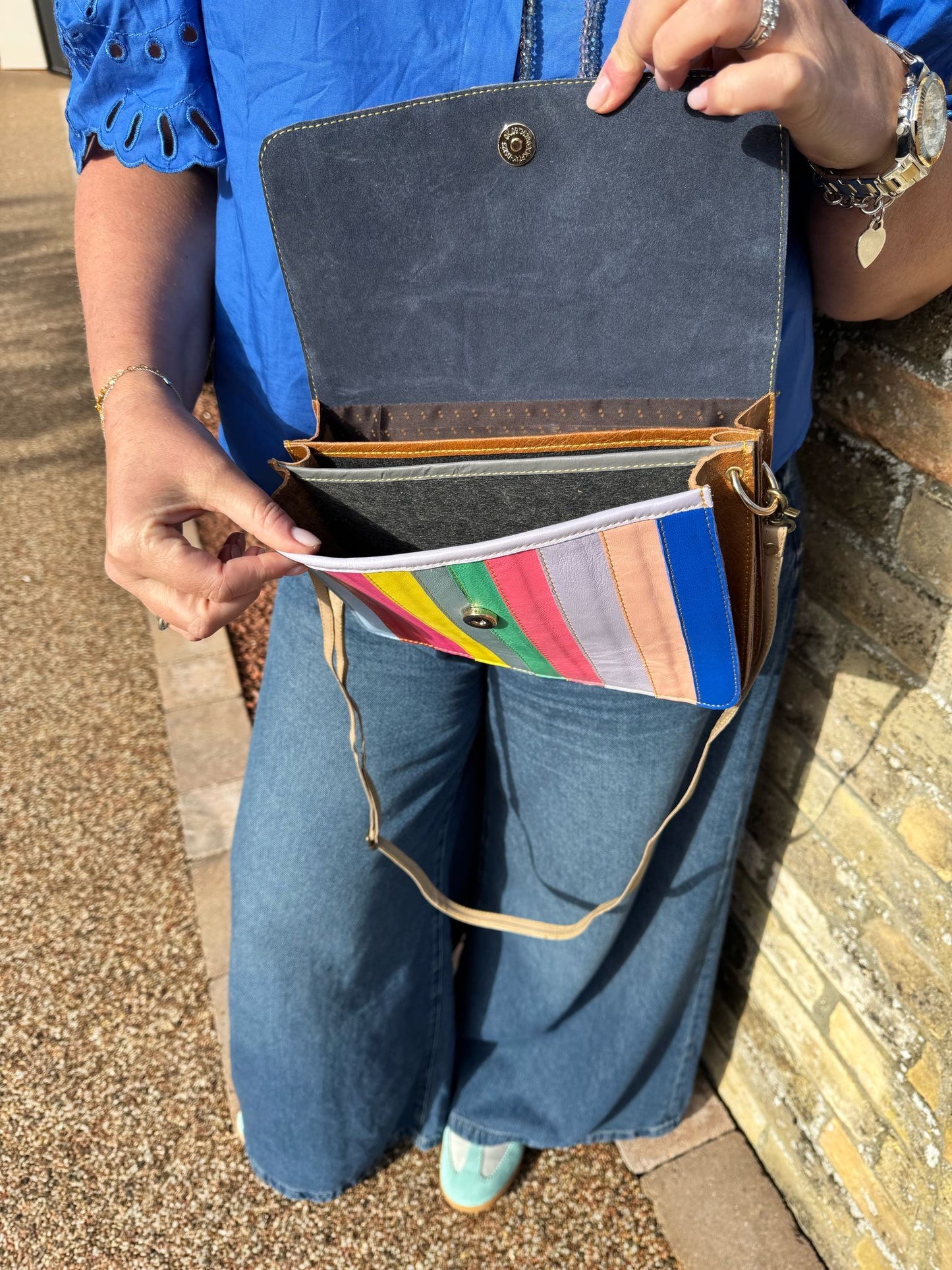 Nephele Luna Bags Unique Handmade Recycled Sustainable Upcycled Leather Rainbow