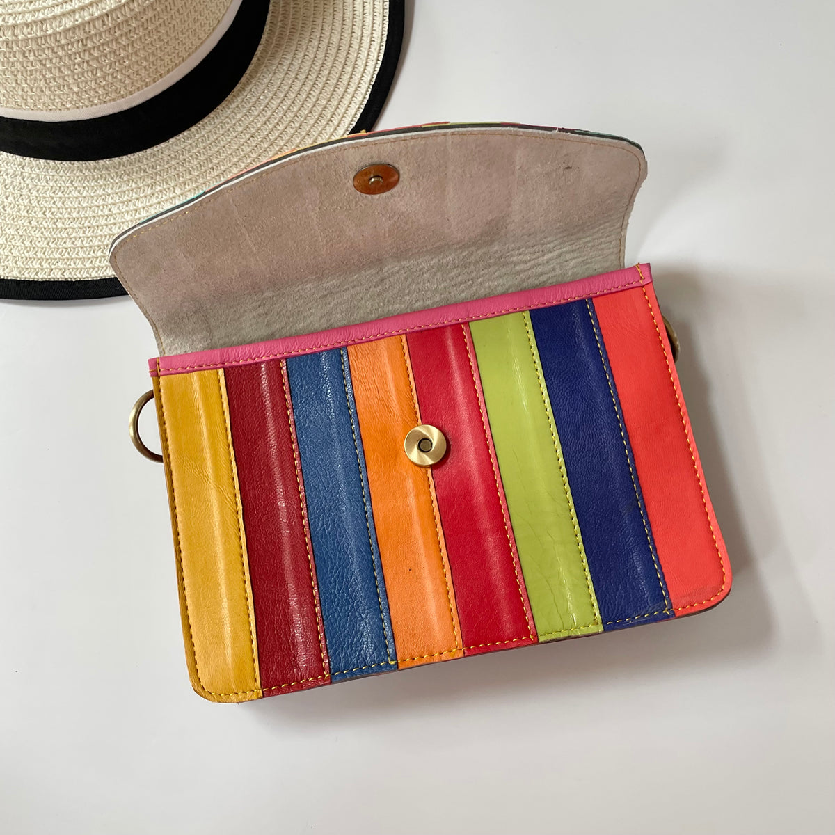 OUTLET Nephele Lucy Bag Unique Handmade Recycled Sustainable Leather Rainbow
