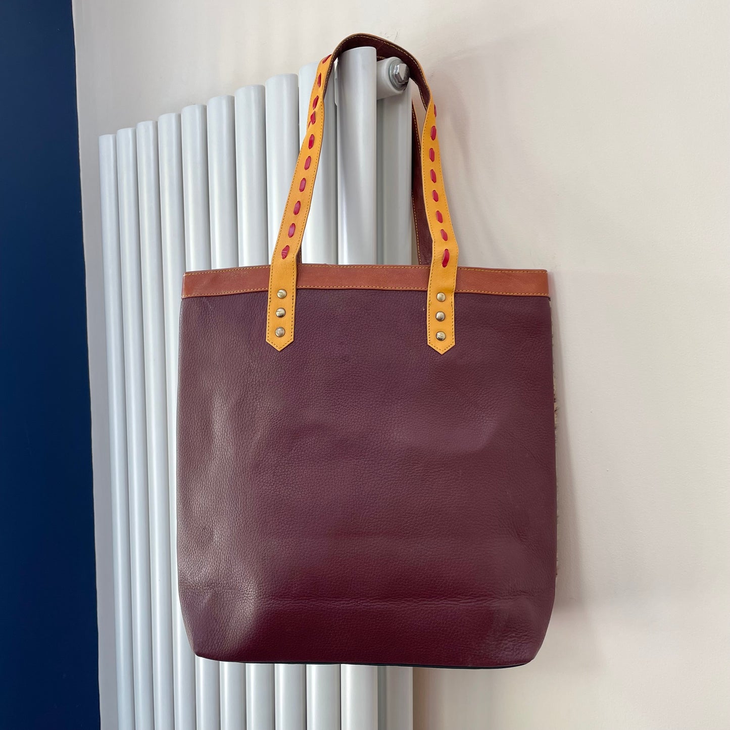 Nephele April Tote Bag Unique Handmade Recycled Sustainable Leather