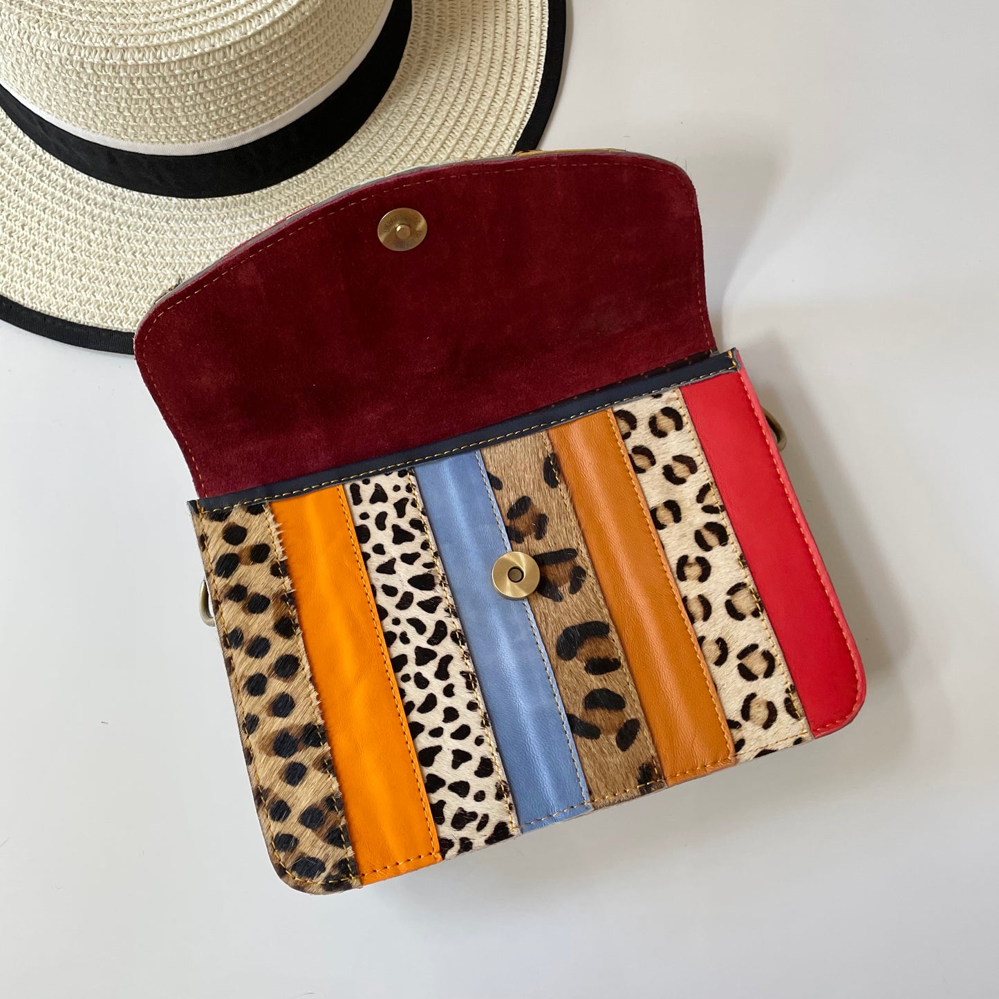 Nephele Lulu Bags Unique Handmade Recycled Sustainable Upcycled Leather Rainbow