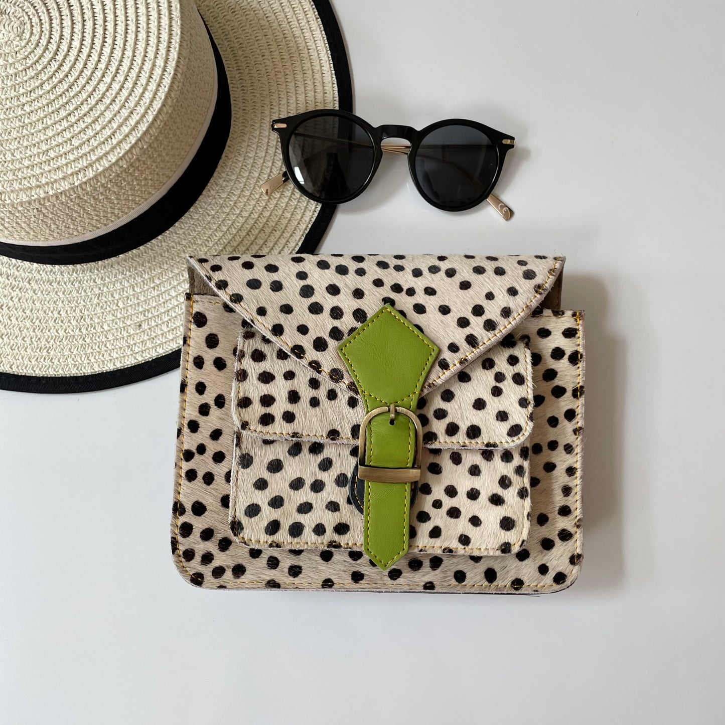 Nephele Kelci Full Print Bags Unique Handmade Recycled Sustainable Upcycled Leather